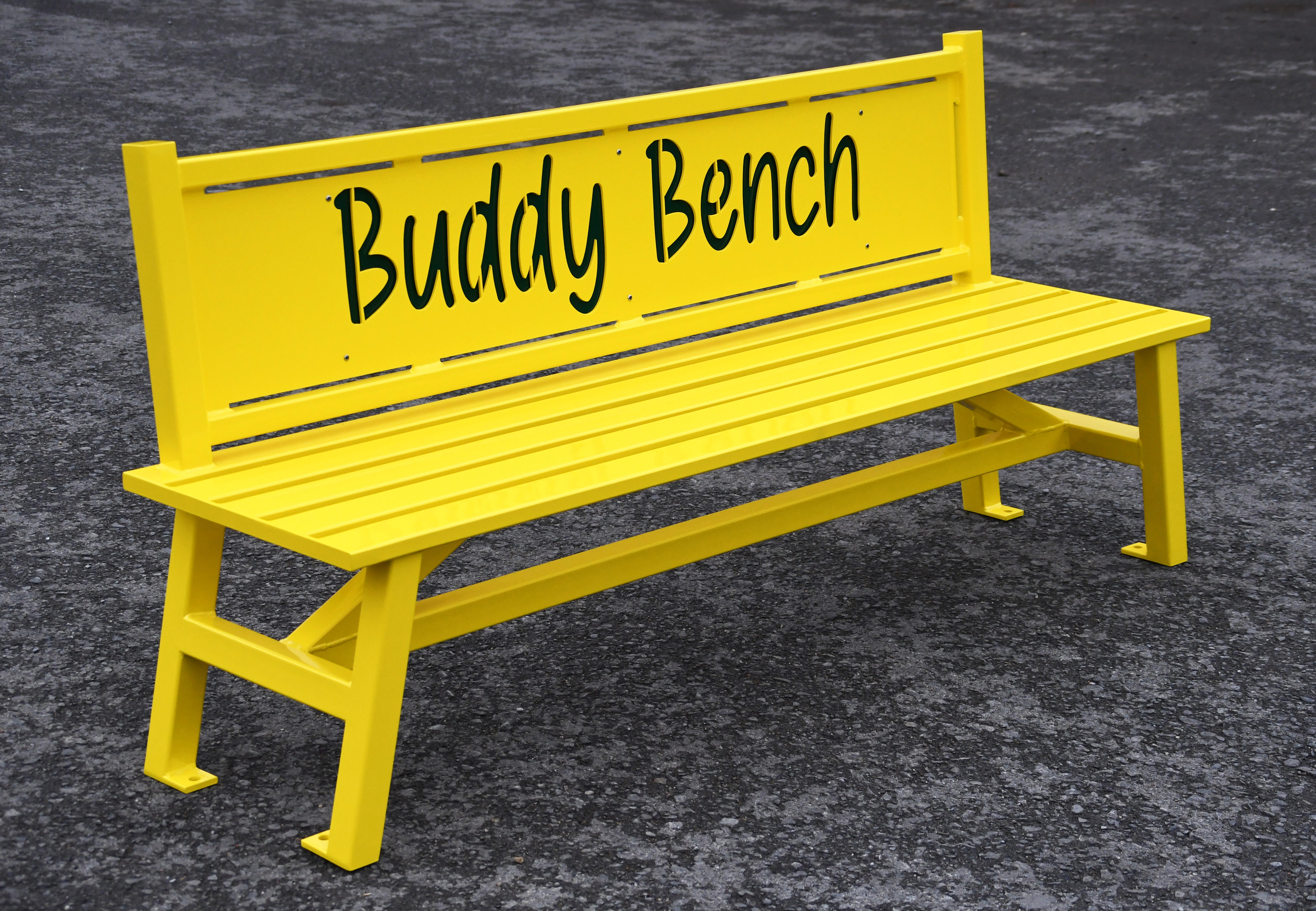 Custom Buddy Bench Lasercut Yellow