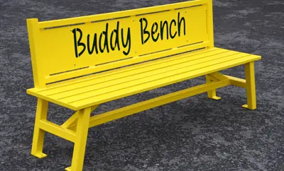 Custom Buddy Bench Lasercut Yellow