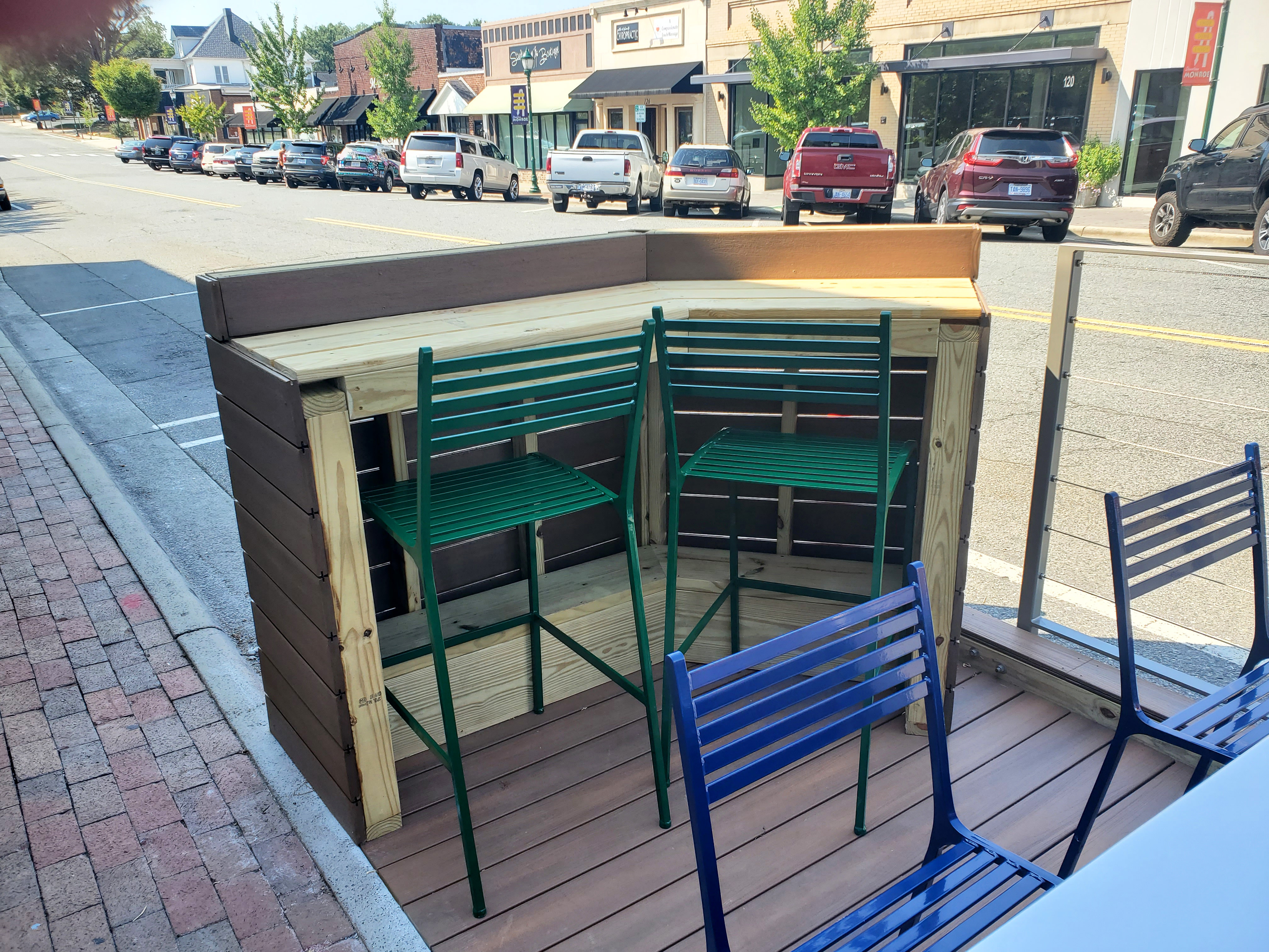 Brookline Chair Bar Height Huntergreen Sapphire Municipal Parklet Monroenc