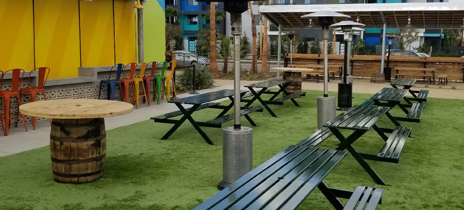 Breakwater Picnic Table 6Ft Glossblack Hospitality Restaurant Losangelesca
