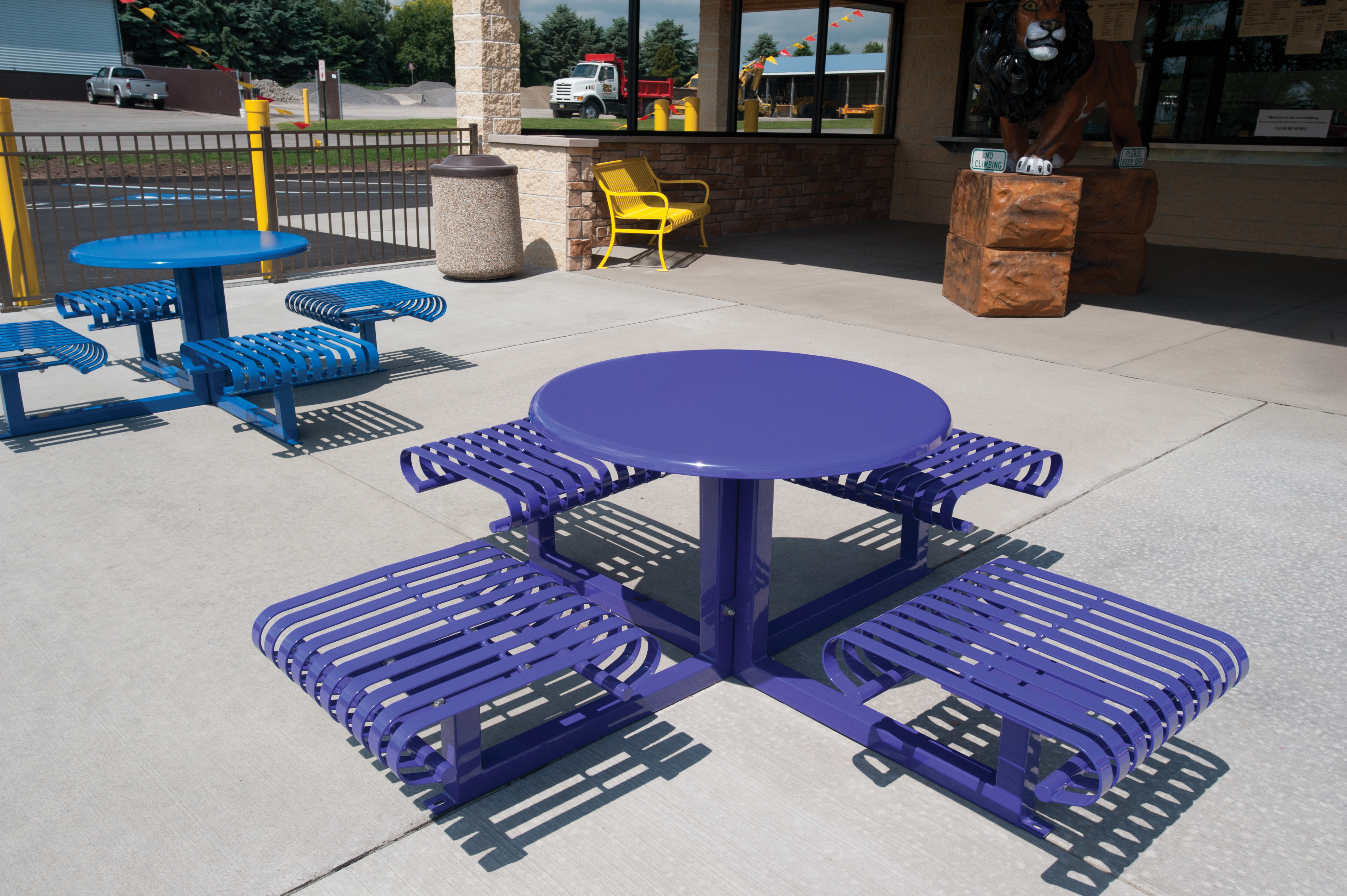 Hapsburg Round Table Flat Seats Custompurple Nantucketblue Retail Icecreamshop Butlerpa