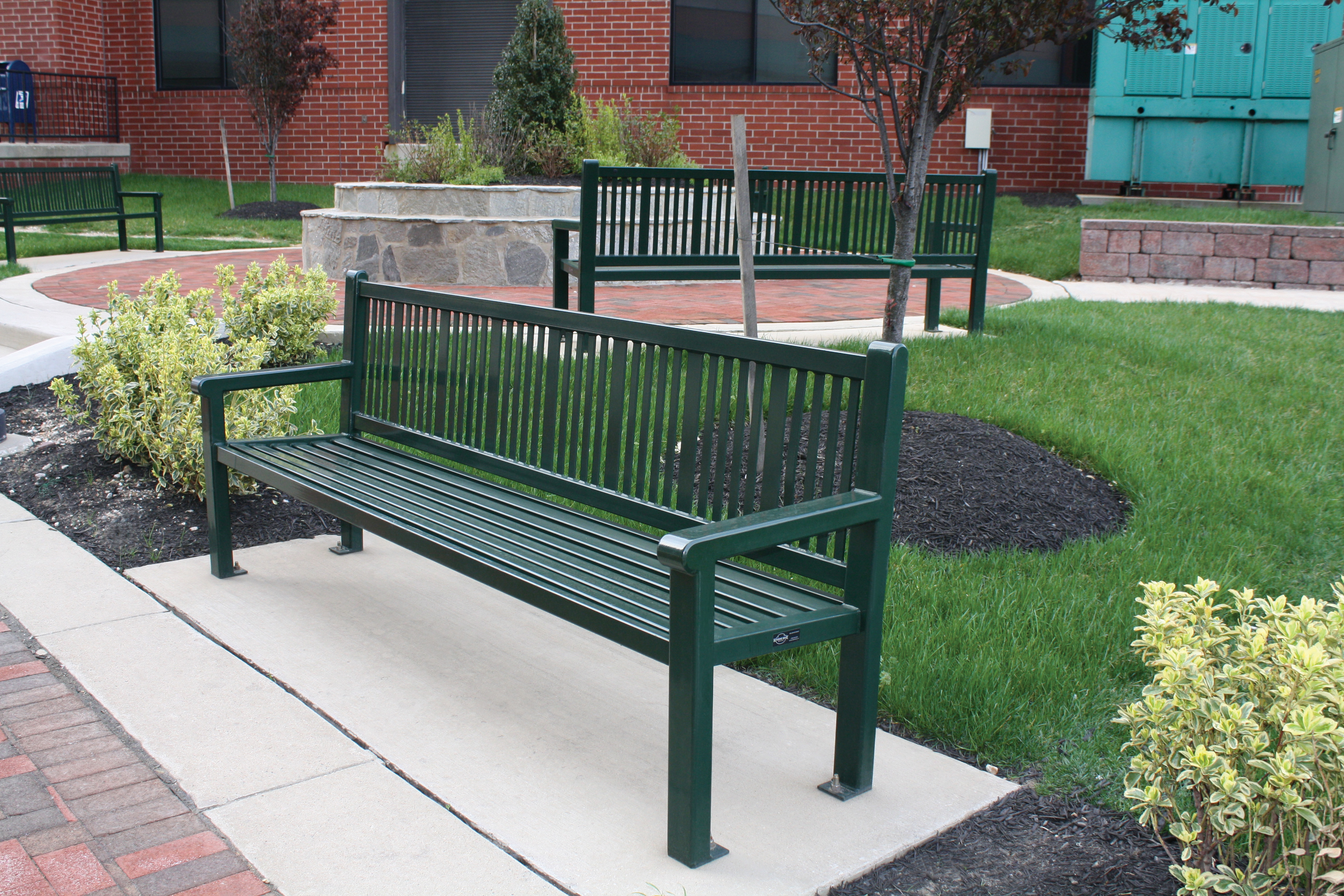 Feature Reading Bench With Back 6Ft Hunter Green Corporate Baltimoremd