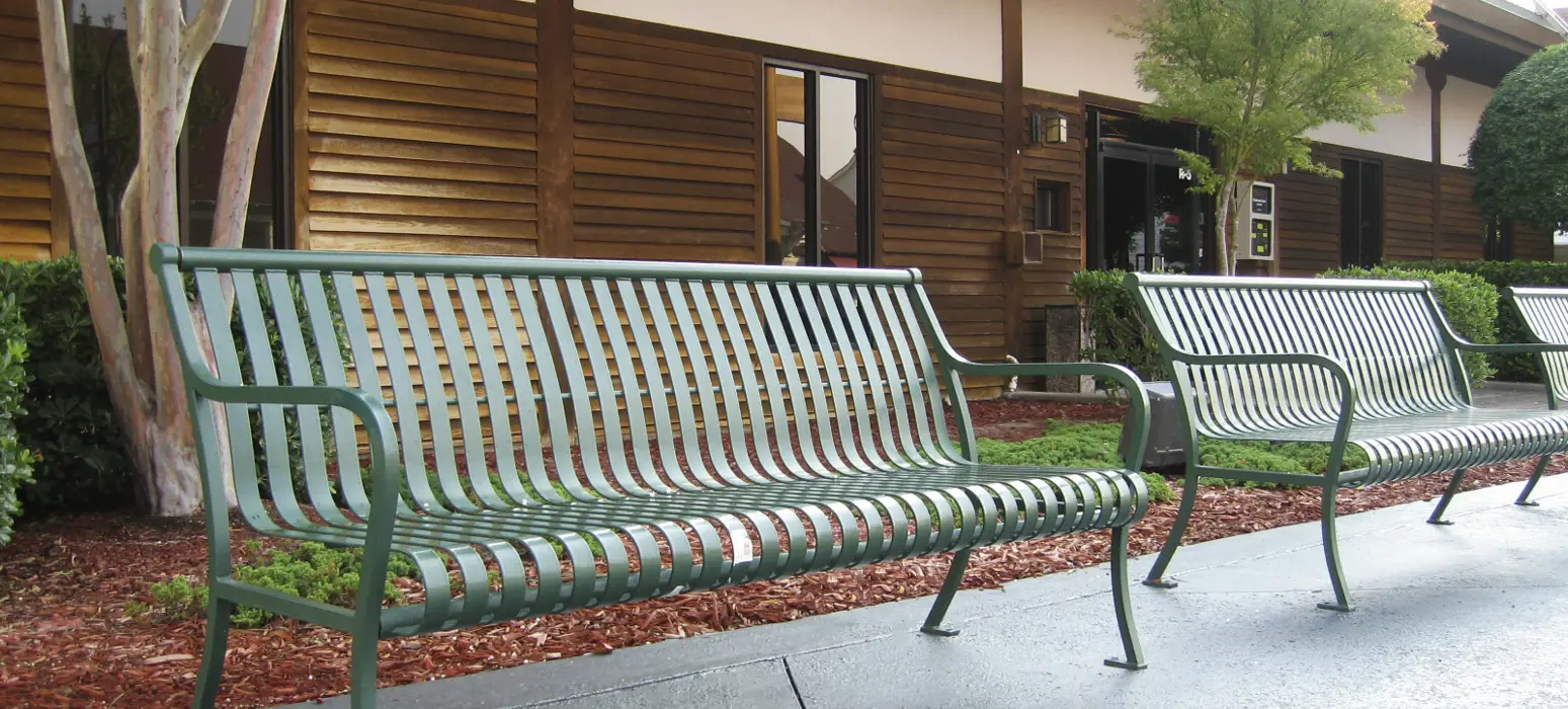 Pullman Bench With Back 6Ft Verdigreen Entertainment Resturant Myrtlebeachsc