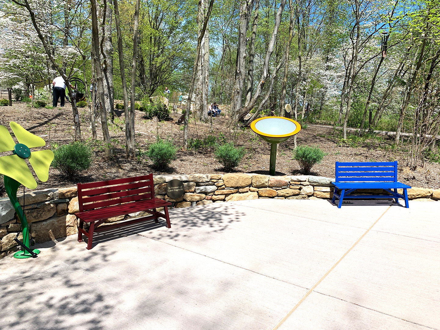 Childrens Breakwater Bench With Back Burgundy Nantucketblue Botanicgarden Pittsburghpa