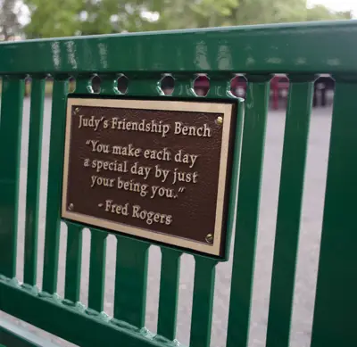 Plaque Cast Bronze Friendshipbench Buddybench Fredrogersquote