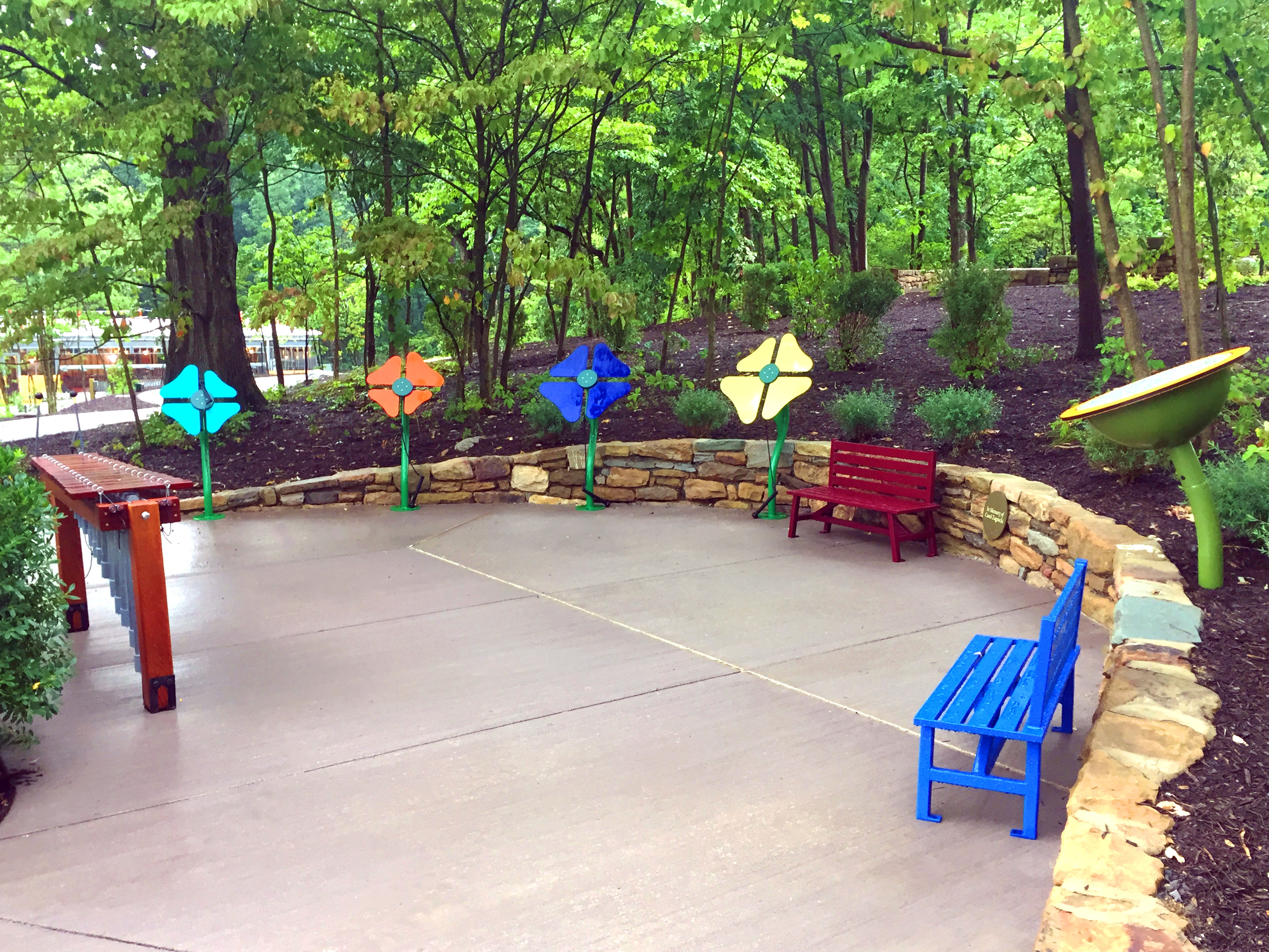 Childrens Breakwater Benches Nantucketblue Burgundy Botanicgarden