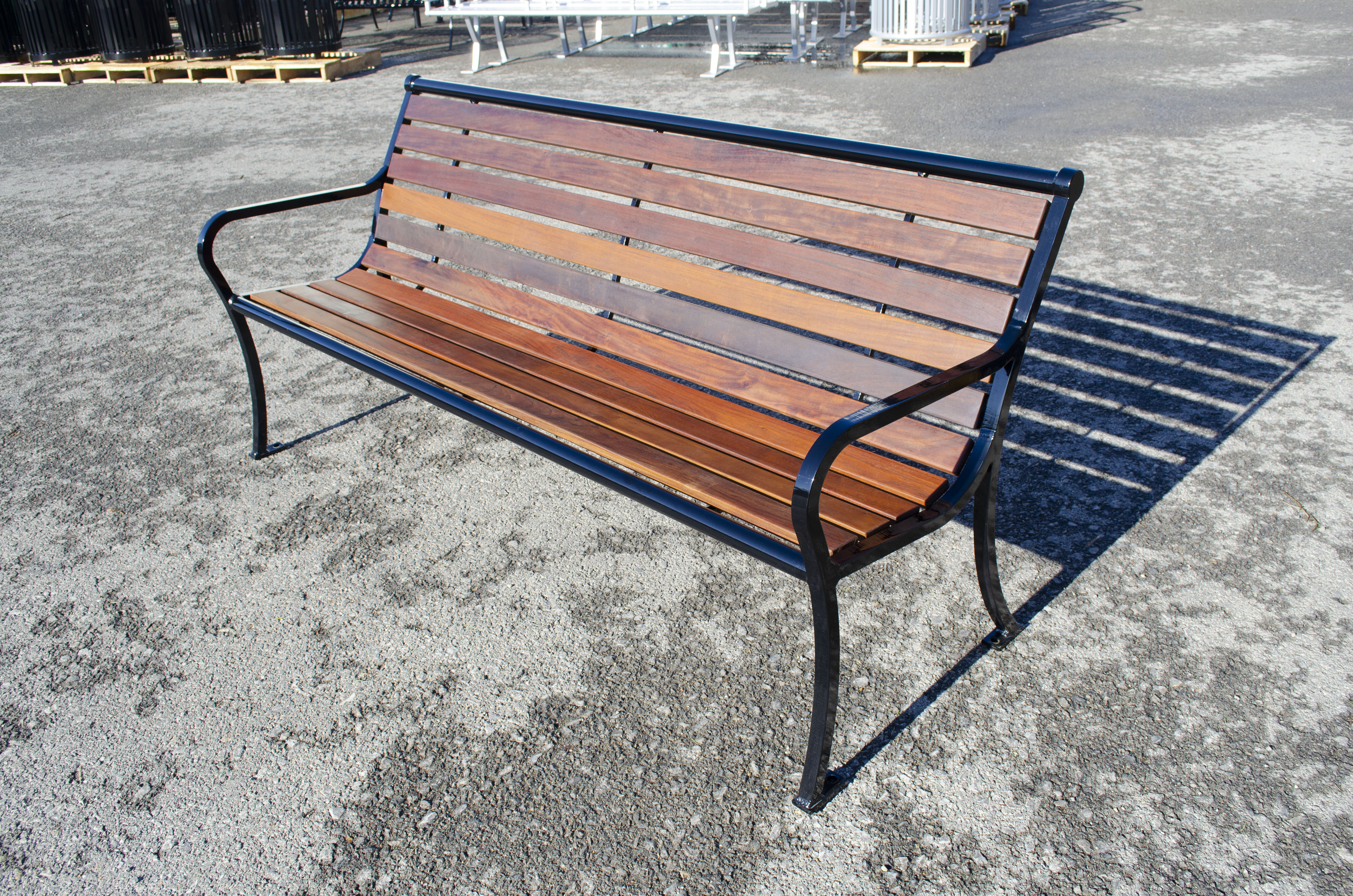 Bessemer Bench With Back 6Ft Glossblack Ipe