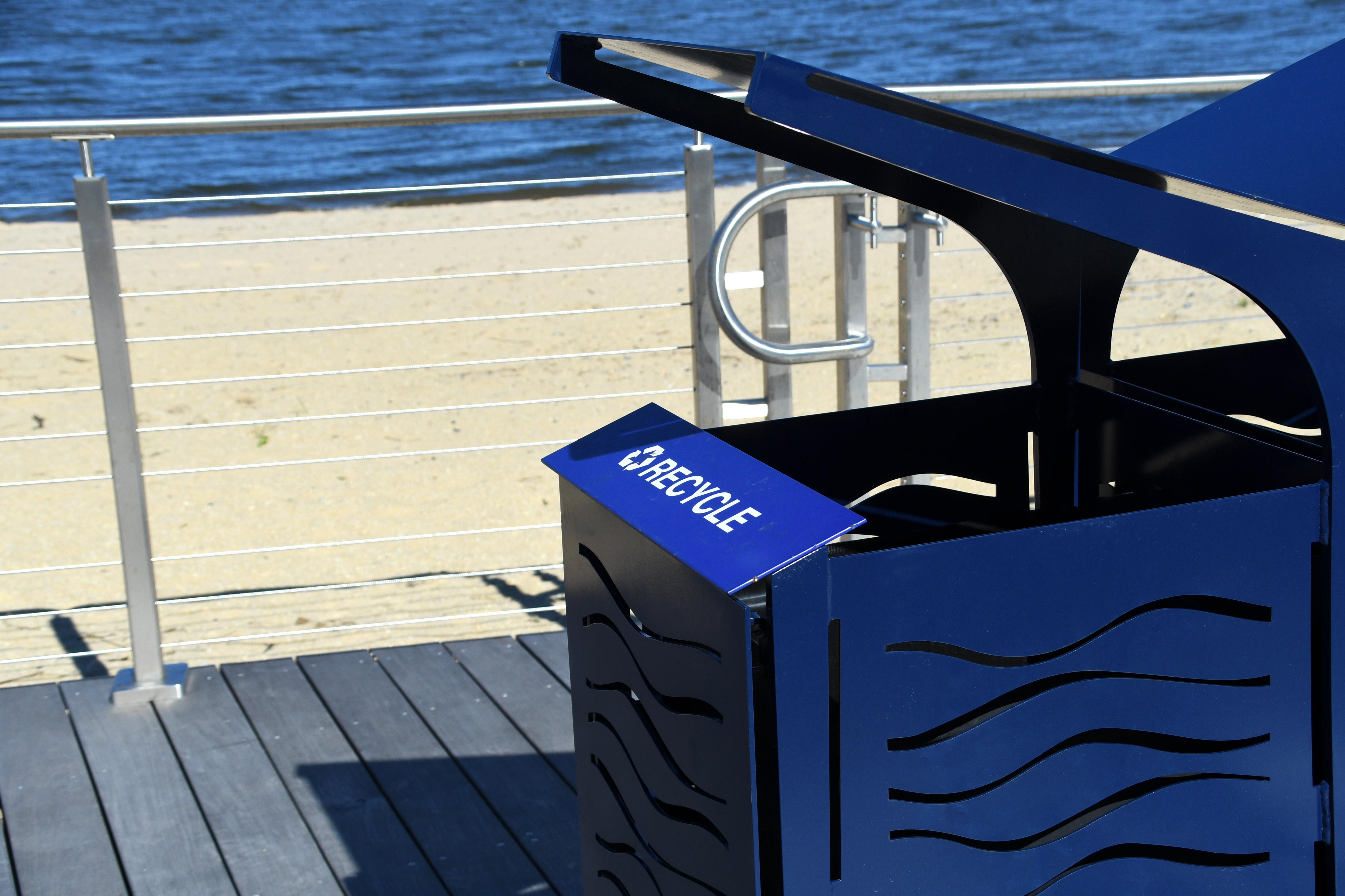 Creekview 32Gallon Litter Receptacle Blue Pier