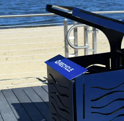 Creekview 32Gallon Litter Receptacle Blue Pier
