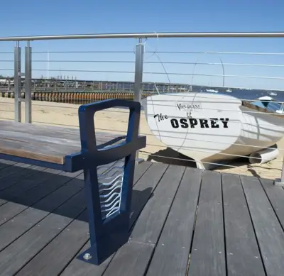 Creekview 6Ft Flat Bench Sapphireblue Lasercut Pier