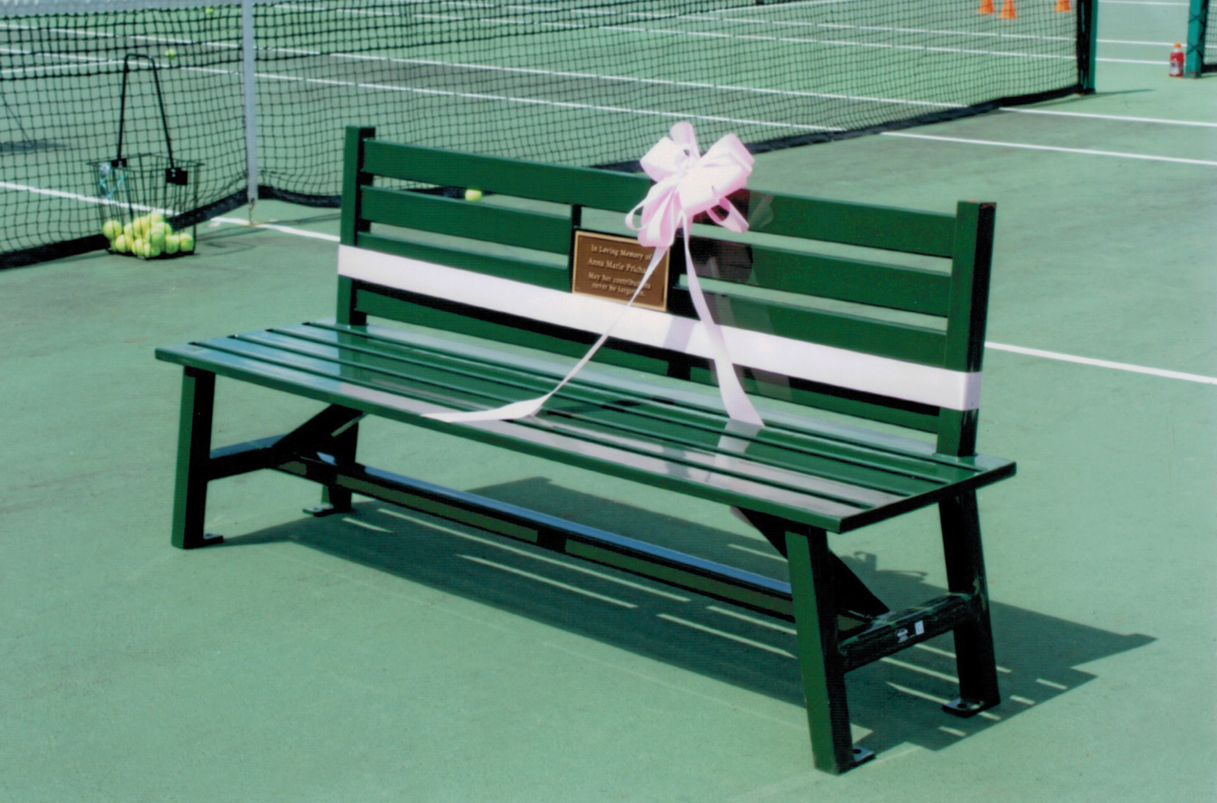 Breakwater Bench With Back 4Ft Evergreen Plaque Tenniscourts