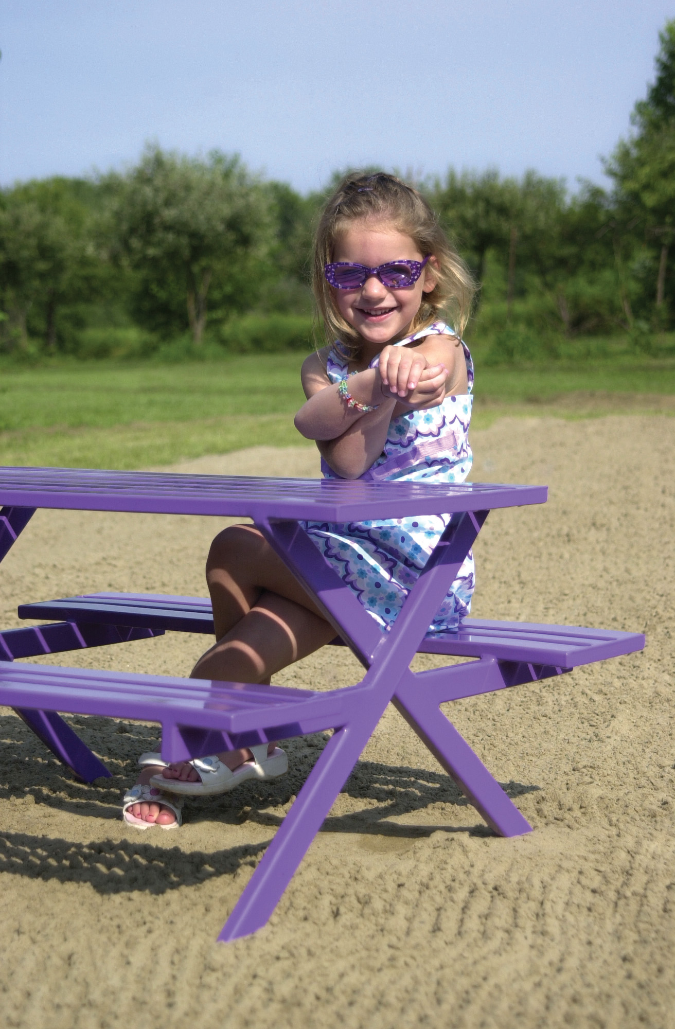 Childrens Breakwater Picnic Table 3Ft Purple Recreation Playground