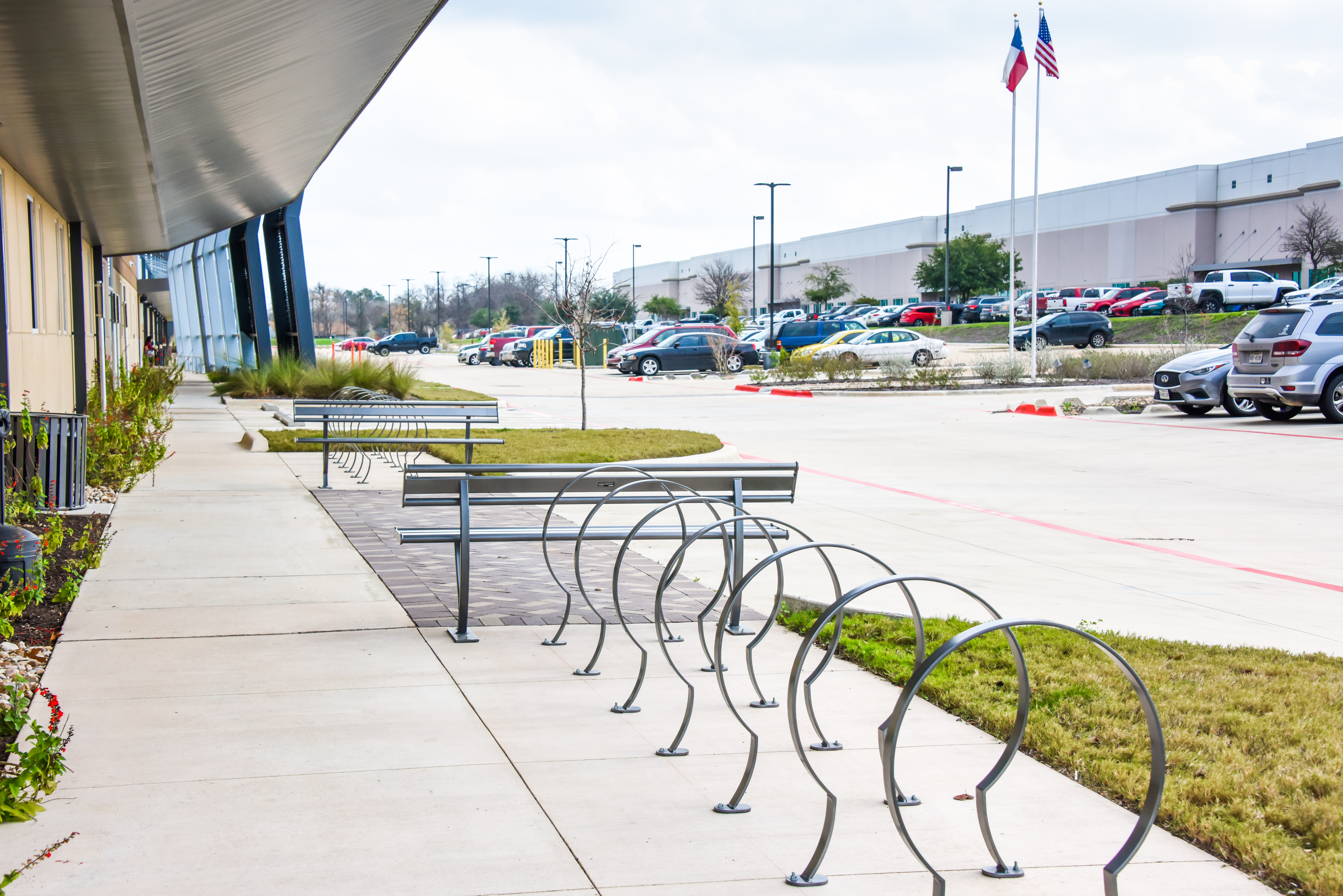 Penn Bike Rack Penn Bench With Back 6Ft Chromite Corporate Austintx