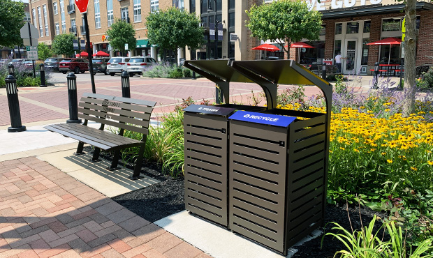 Image 2 Carson Bench Litter Receptacle