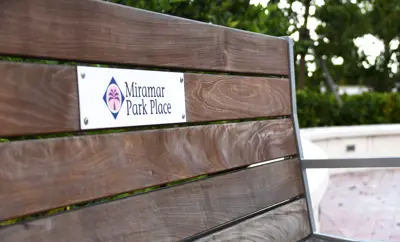 Creekview Bench Keyshieldart Logo Miramarparkplaza