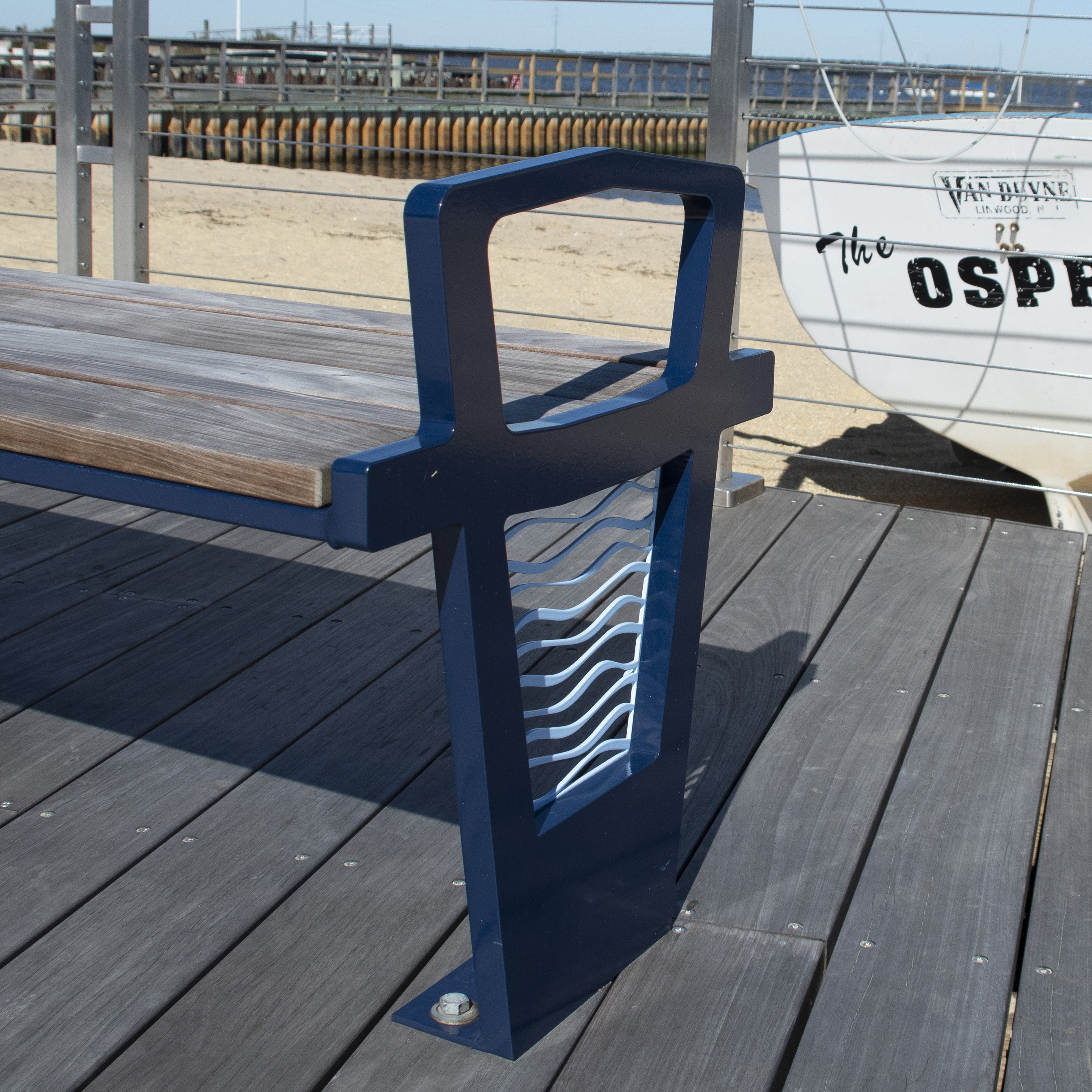 Creekview Bench Without Back 6Ft Sapphire Lasercut Municipal Pier Capemaynj