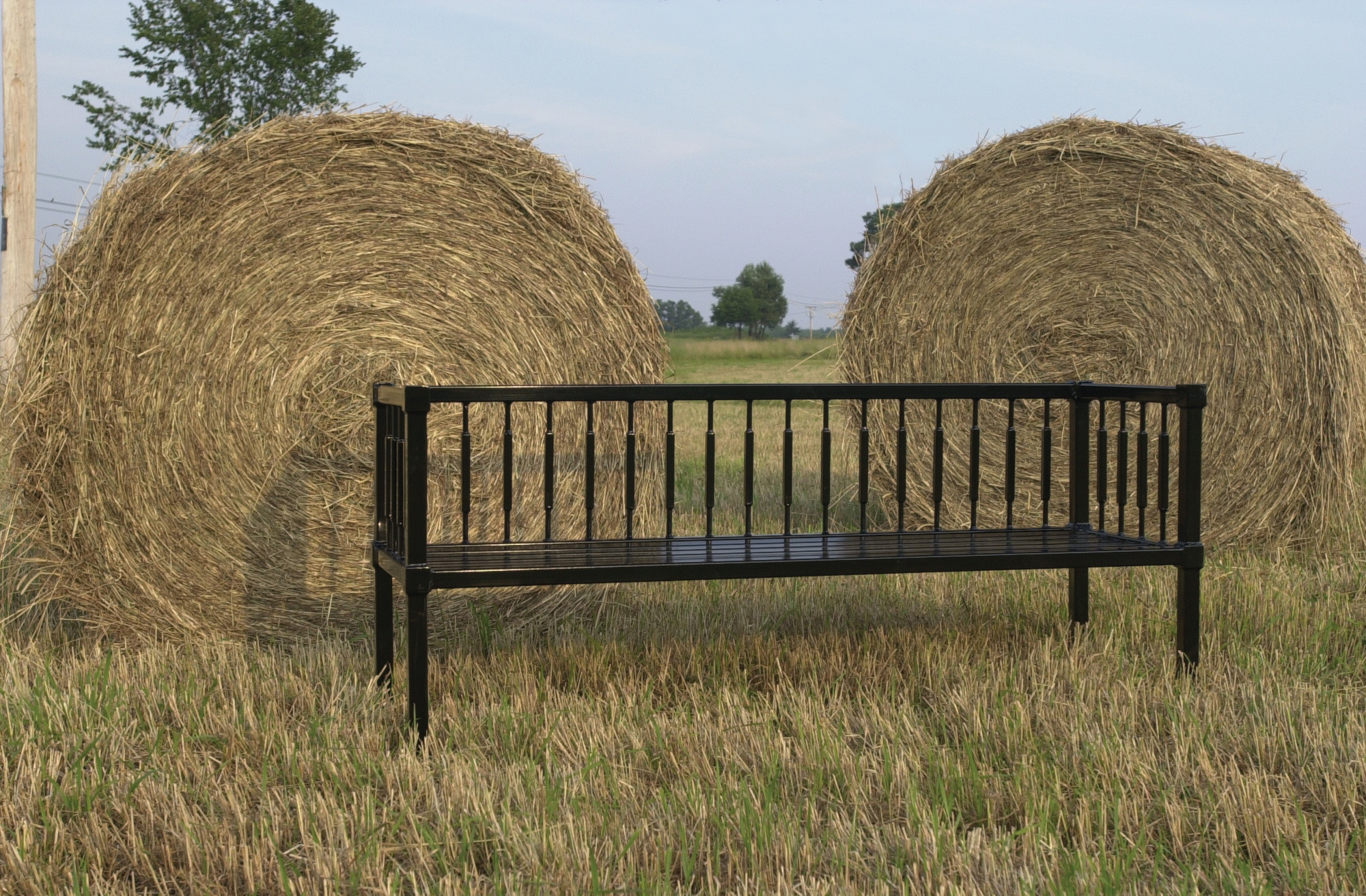 Leesburg Bench With Back 6Ft Glossblack Residential Farm