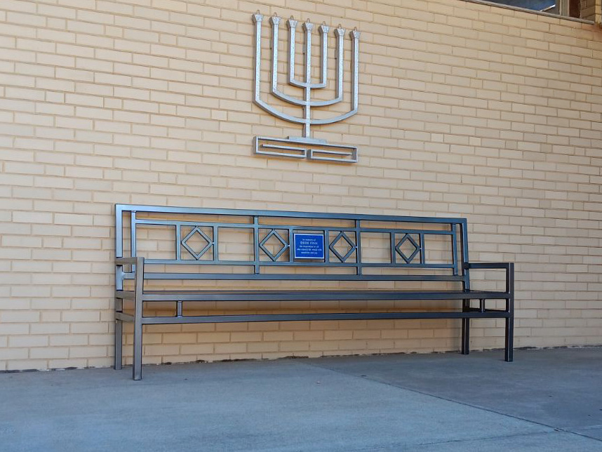 Artisan Bench With Back 8Ft Plaque Bronze Church Synagogue Cheswickpa