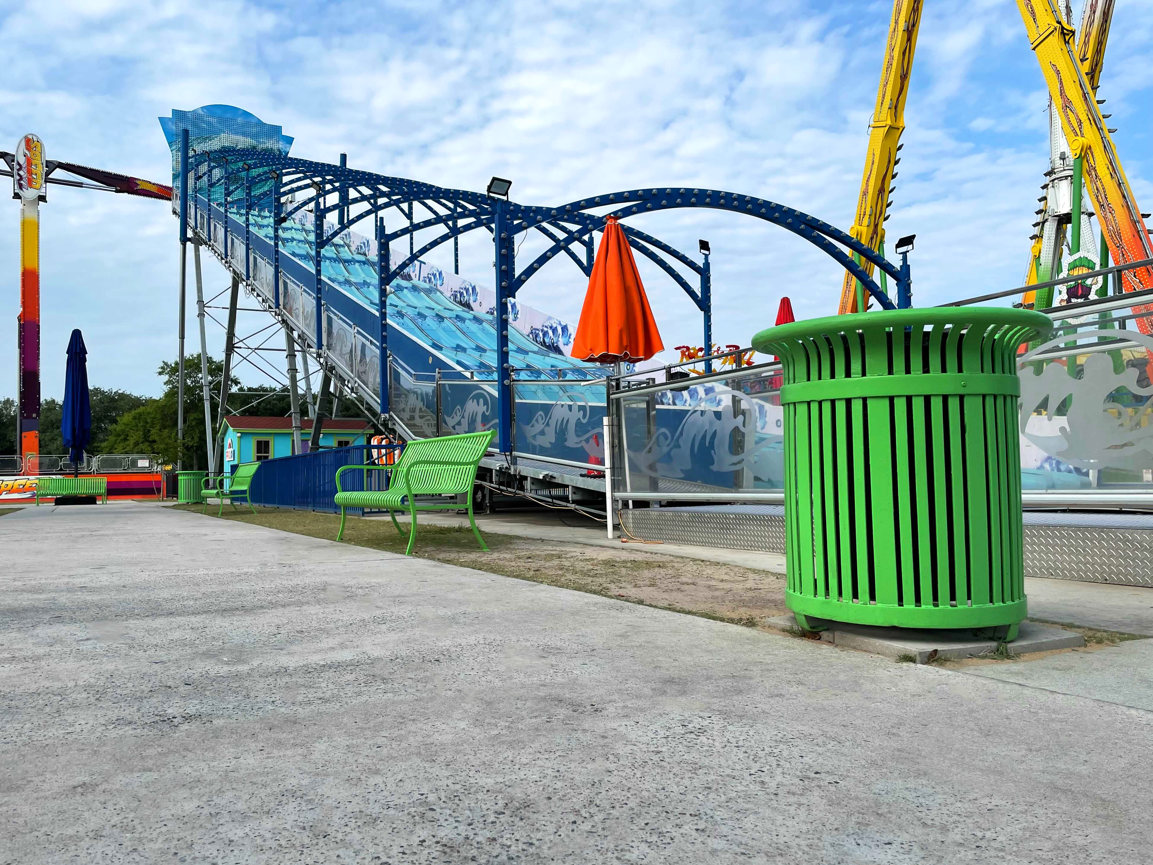 Midtown Litter Receptacle 32Gal Pullman Bench With Back 6Ft Limegreen Entertainment Mrytlebeachsc.Jpg