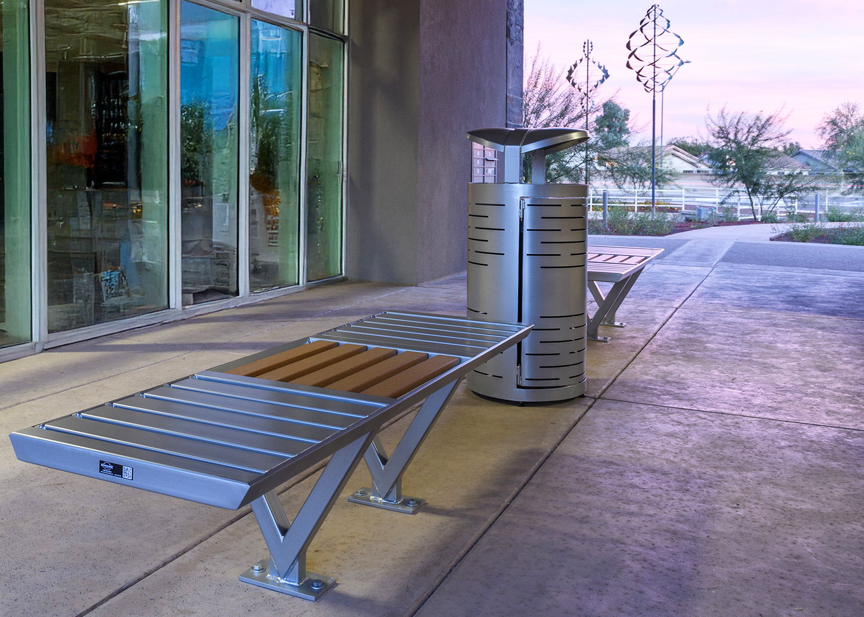 Volant Bench Without Back 6Ft Sparklesilver Woodgrainaluminum Cherryflame Retail Surpriseaz
