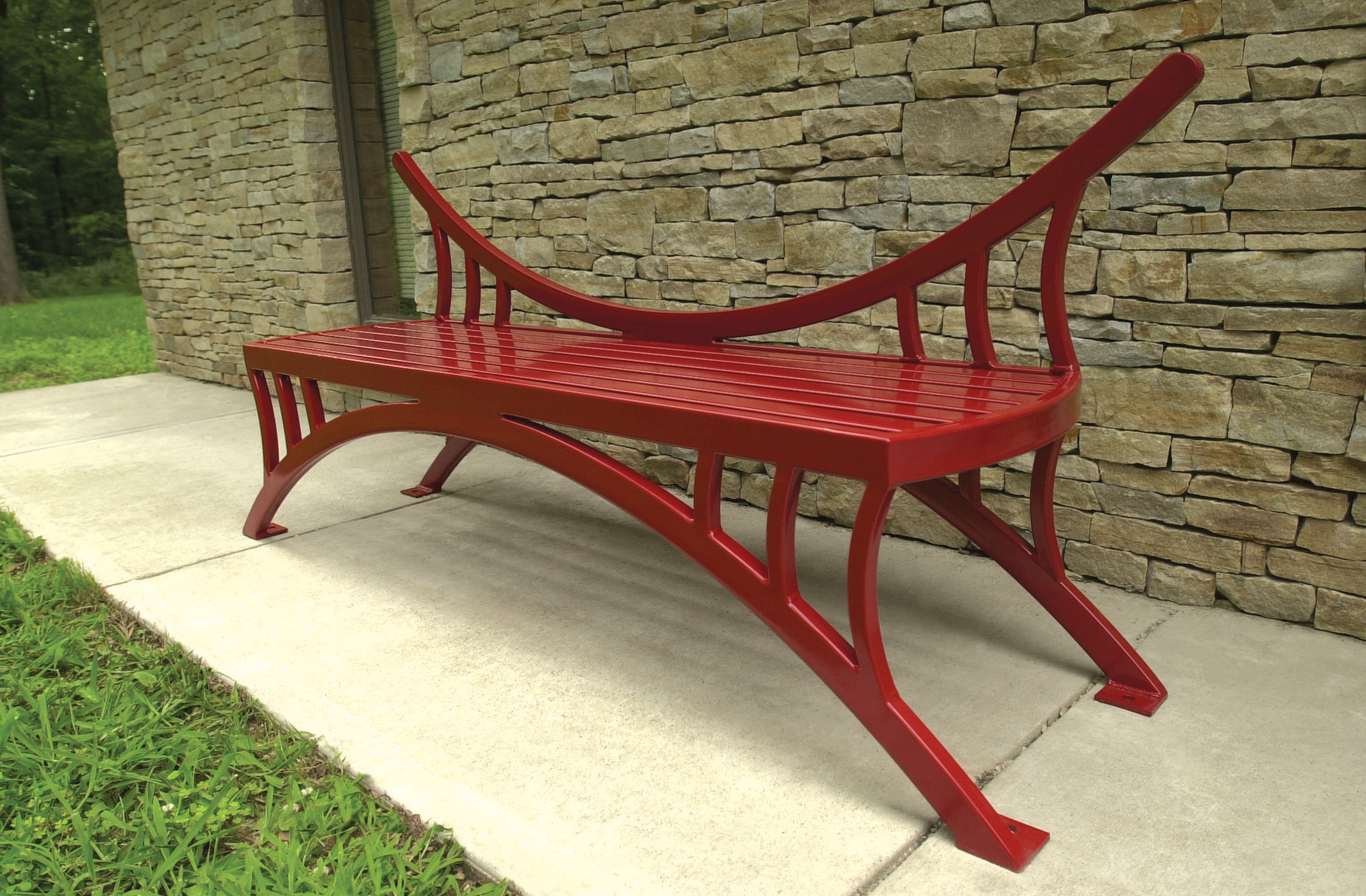 Dragonfly Bench With Back 6Ft Americanared Residential