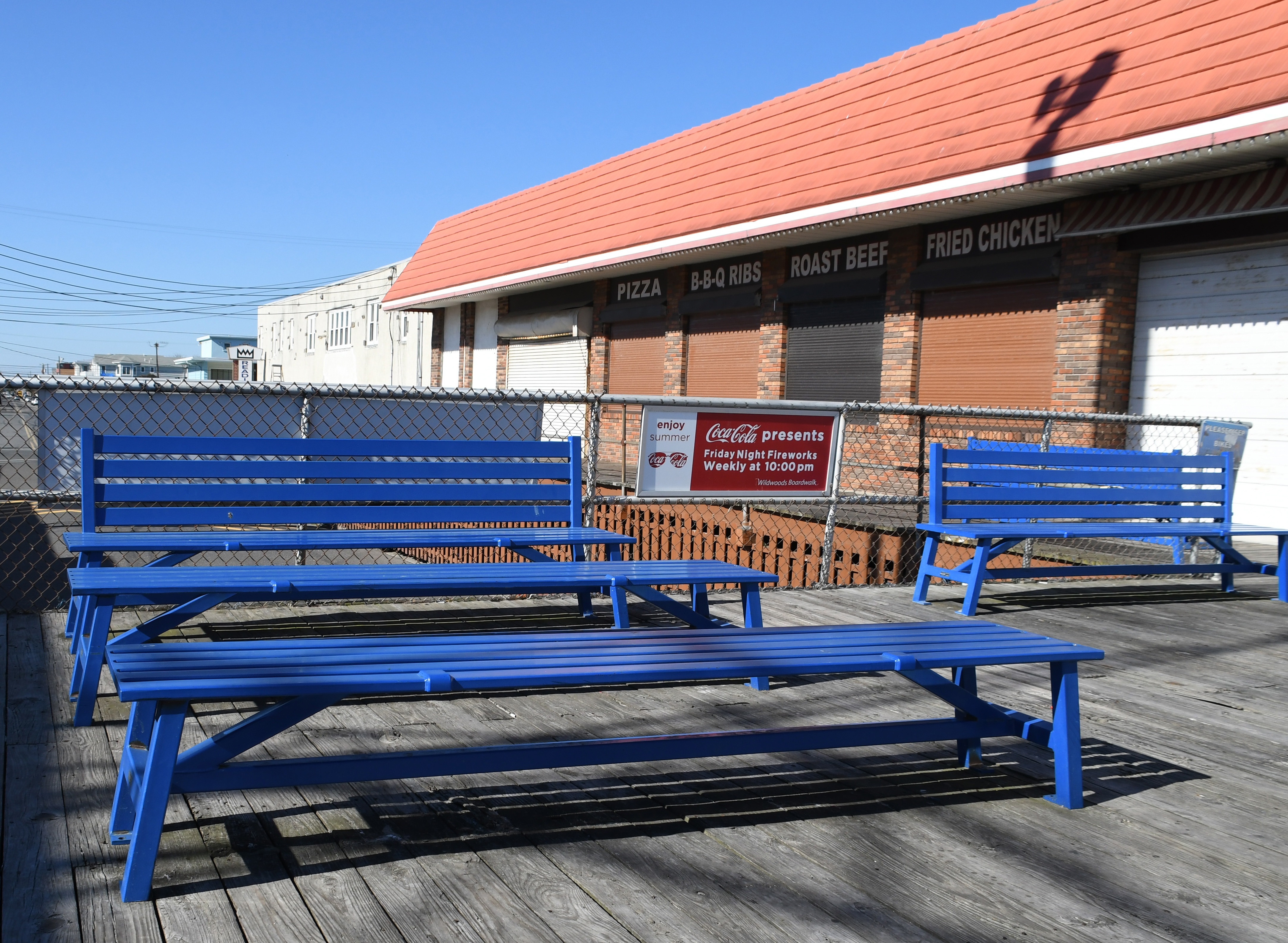 Breakwater Bench Without Back Nantucketblue Skateblocks Wildwoodnj
