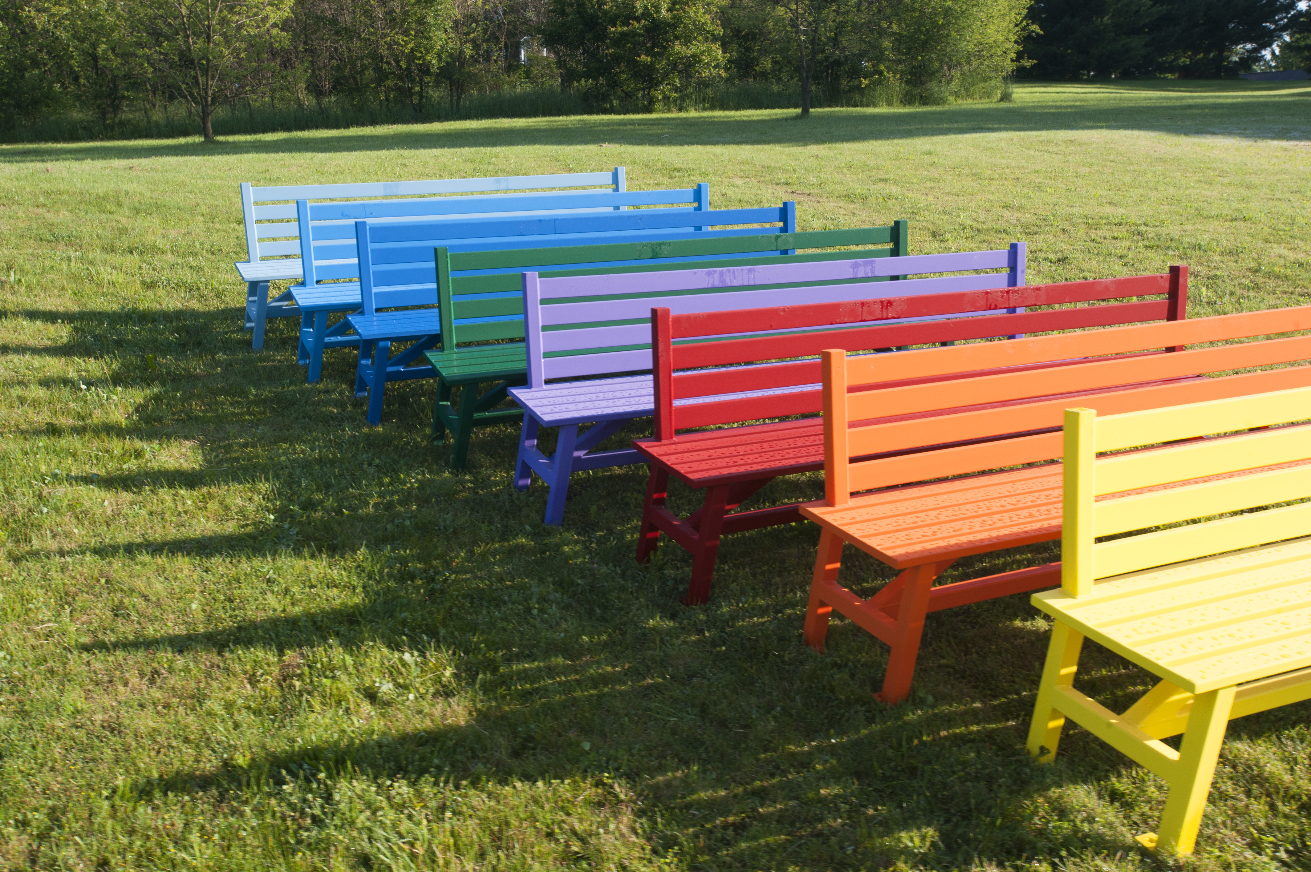 Breakwater 6Ft Benches With Back Rainbow