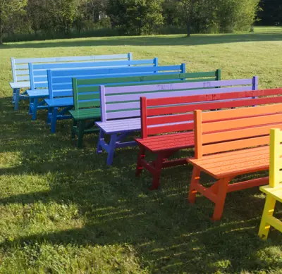 Breakwater 6Ft Benches With Back Rainbow