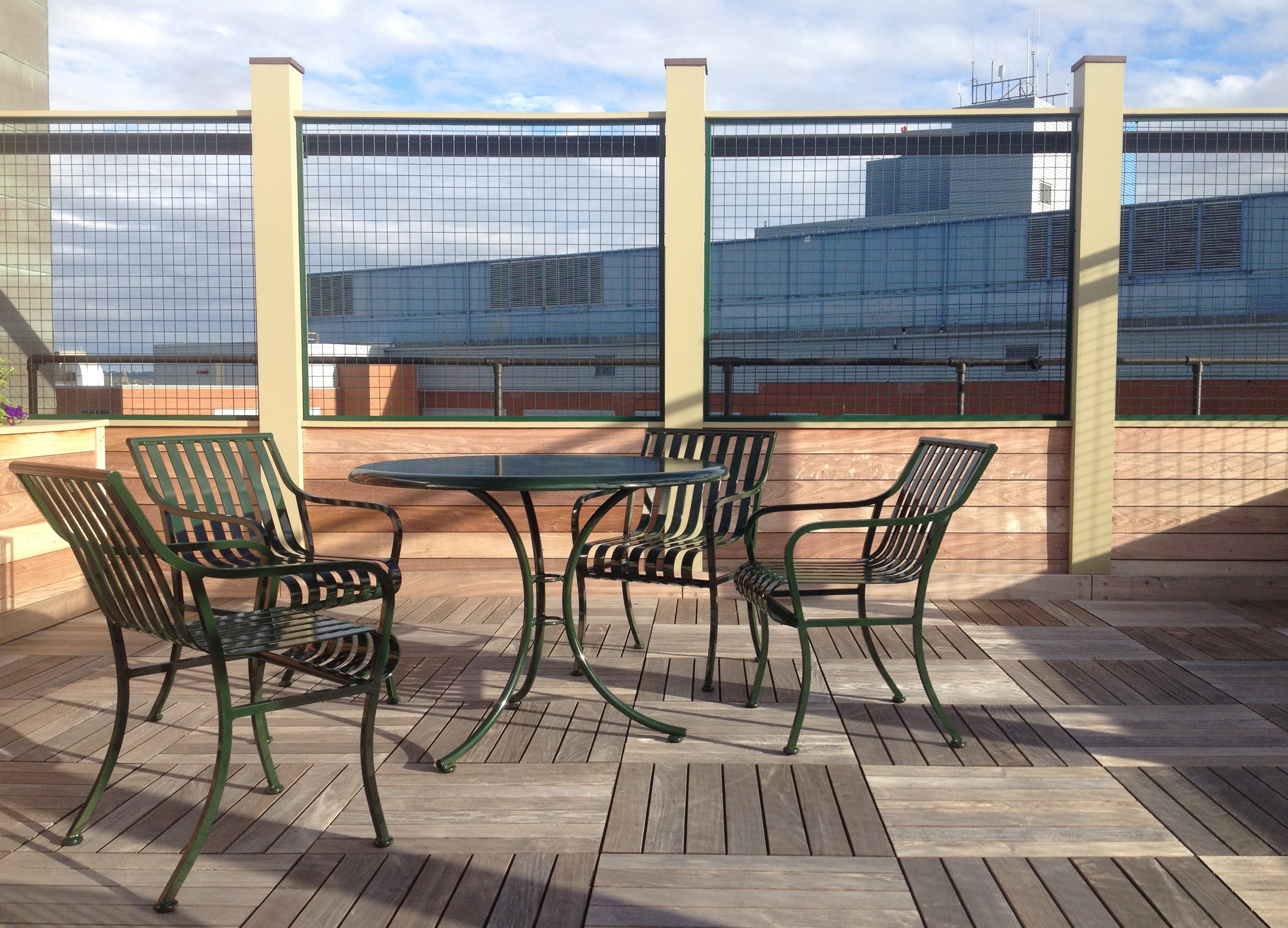 Courtyard Table Set Hunterbreen Healthcare Rooftop Patio