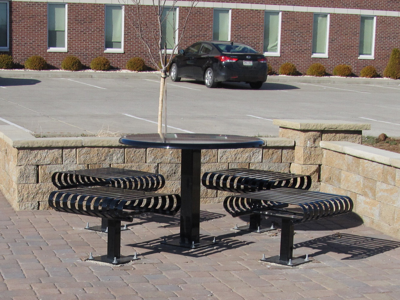Saxony Table Set Round Flatseats Glossblack Corporate