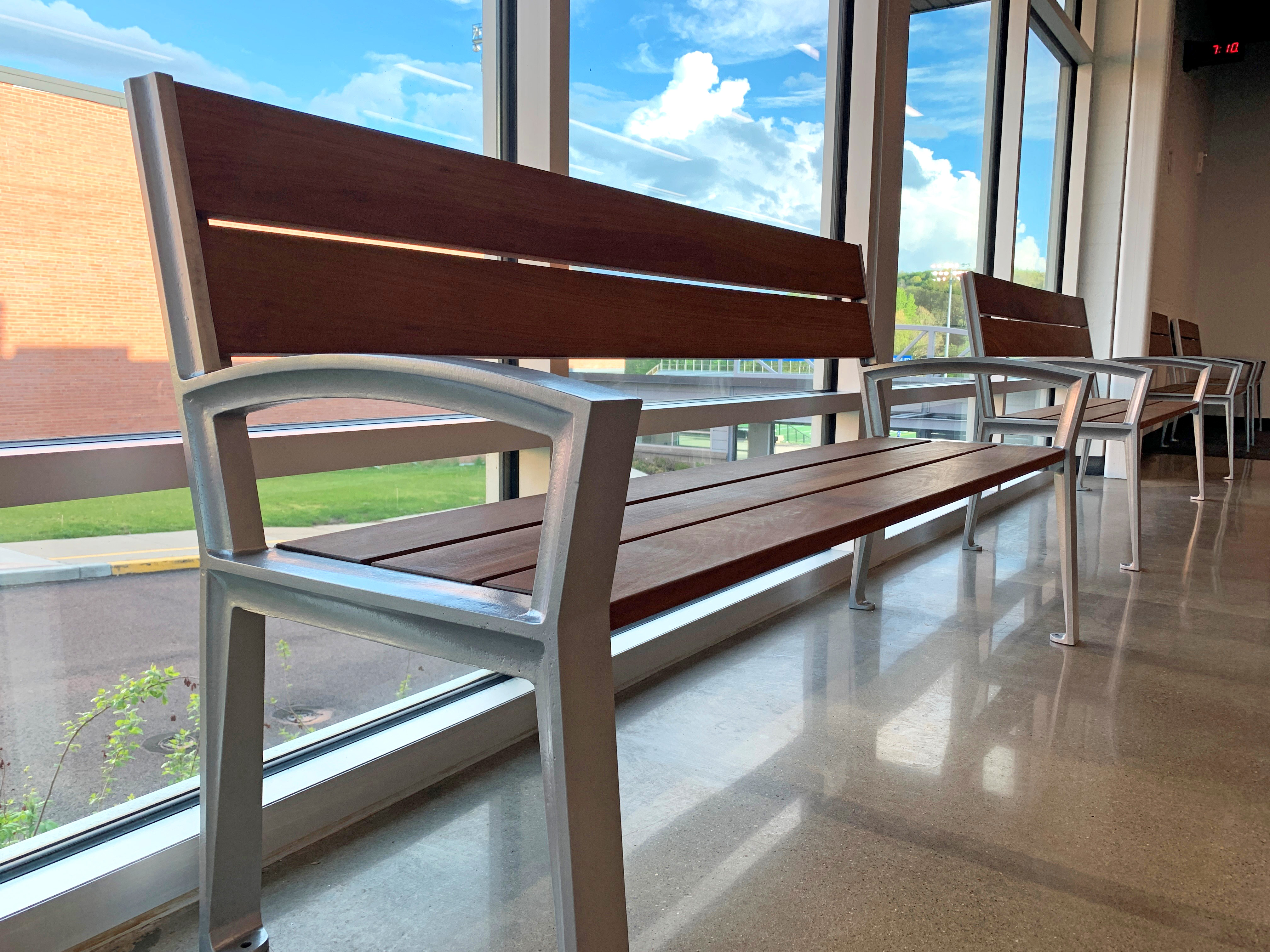 Everett Bench With Back 6Ft Sparklesilver Ipe Education Aquaticscenter Jacksontwppa