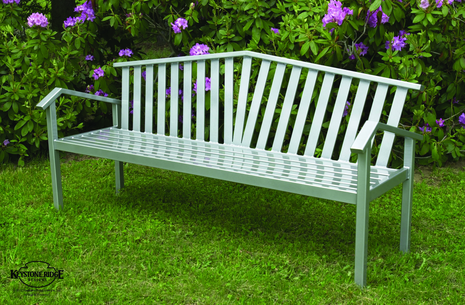 Atticus Bench With Back 6Ft Sparklesilver Residential