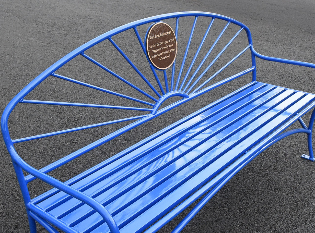 Catalina Bench With Back 6Ft Round Plaque Nantucketblue