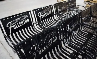 Pullenium Bench With Back With Lasercut Logo City