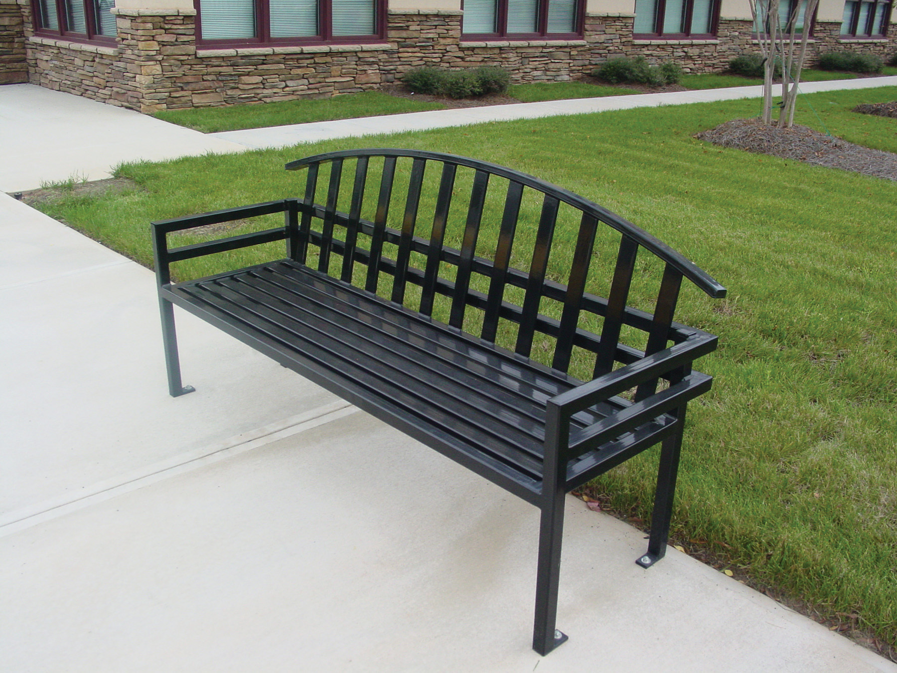 Feature Mcconnell Bench With Back 6Ft Glossblack Education