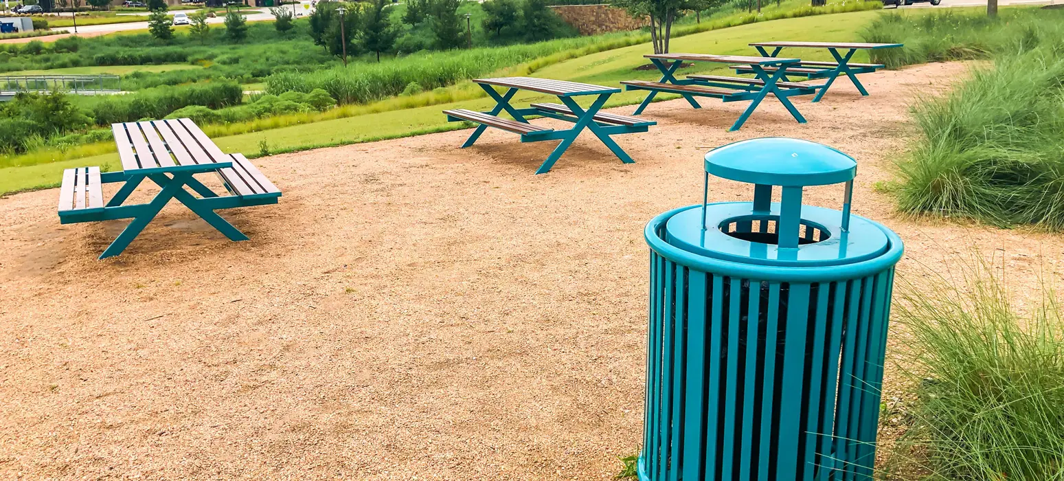 Reading Litter Receptacle 32Gal Customblue Park Fortworthtx
