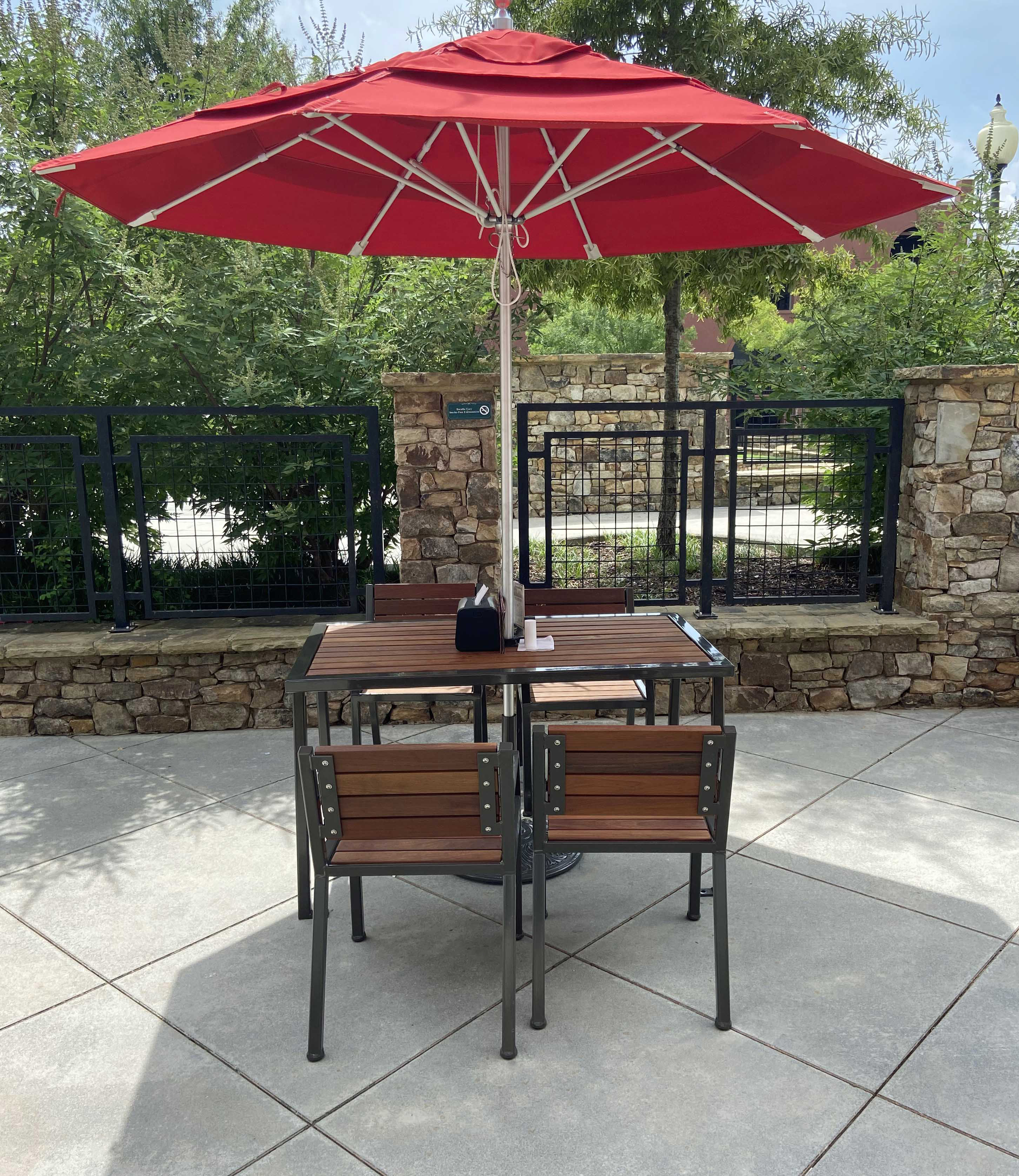 Enzo Rectangle Table Umbrella Chromite Ipe Municipal Plaza Cityofandersonsc