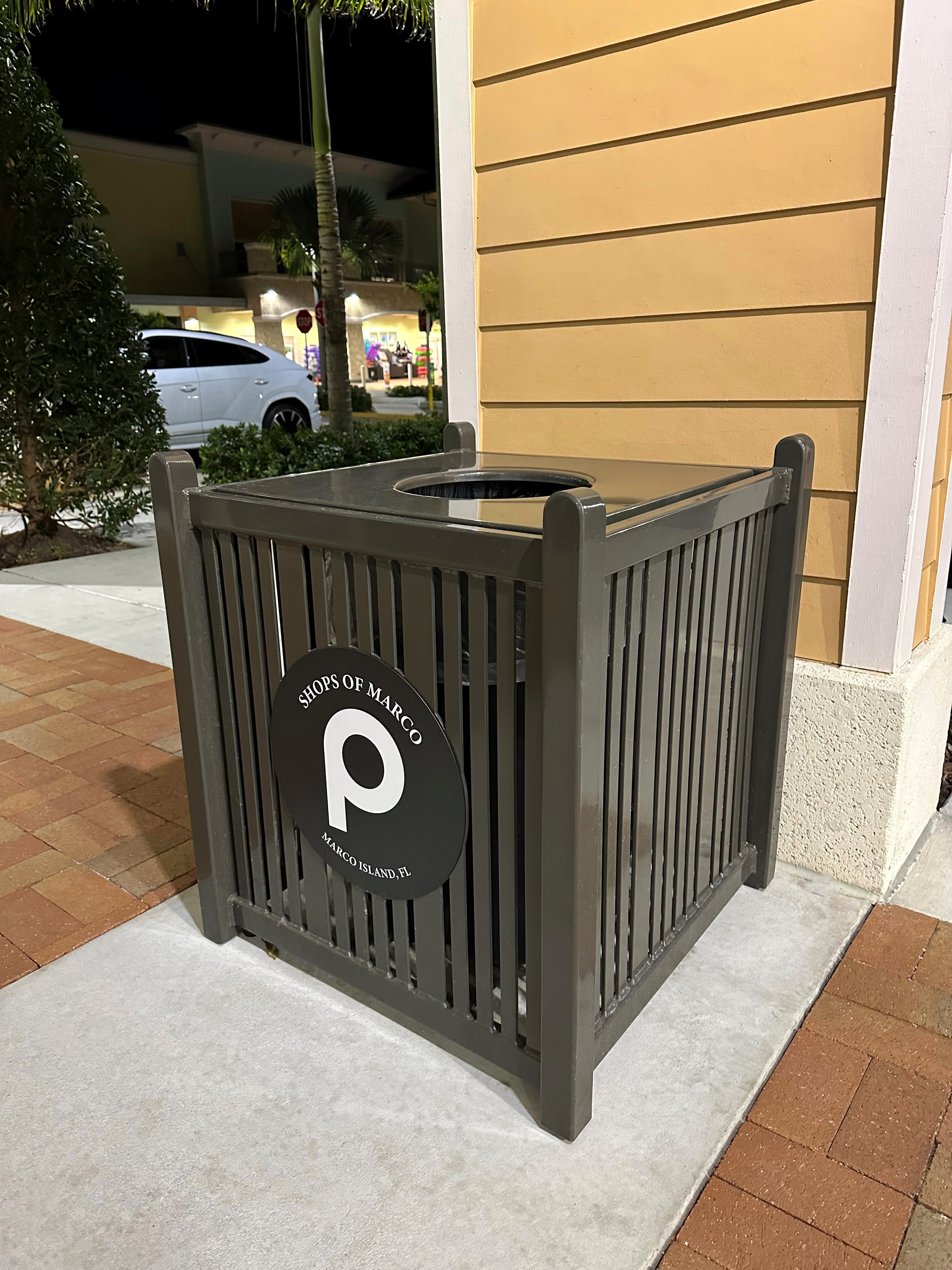 Reading Square 32 Gallon Litter Receptacle Keysieldart Logo