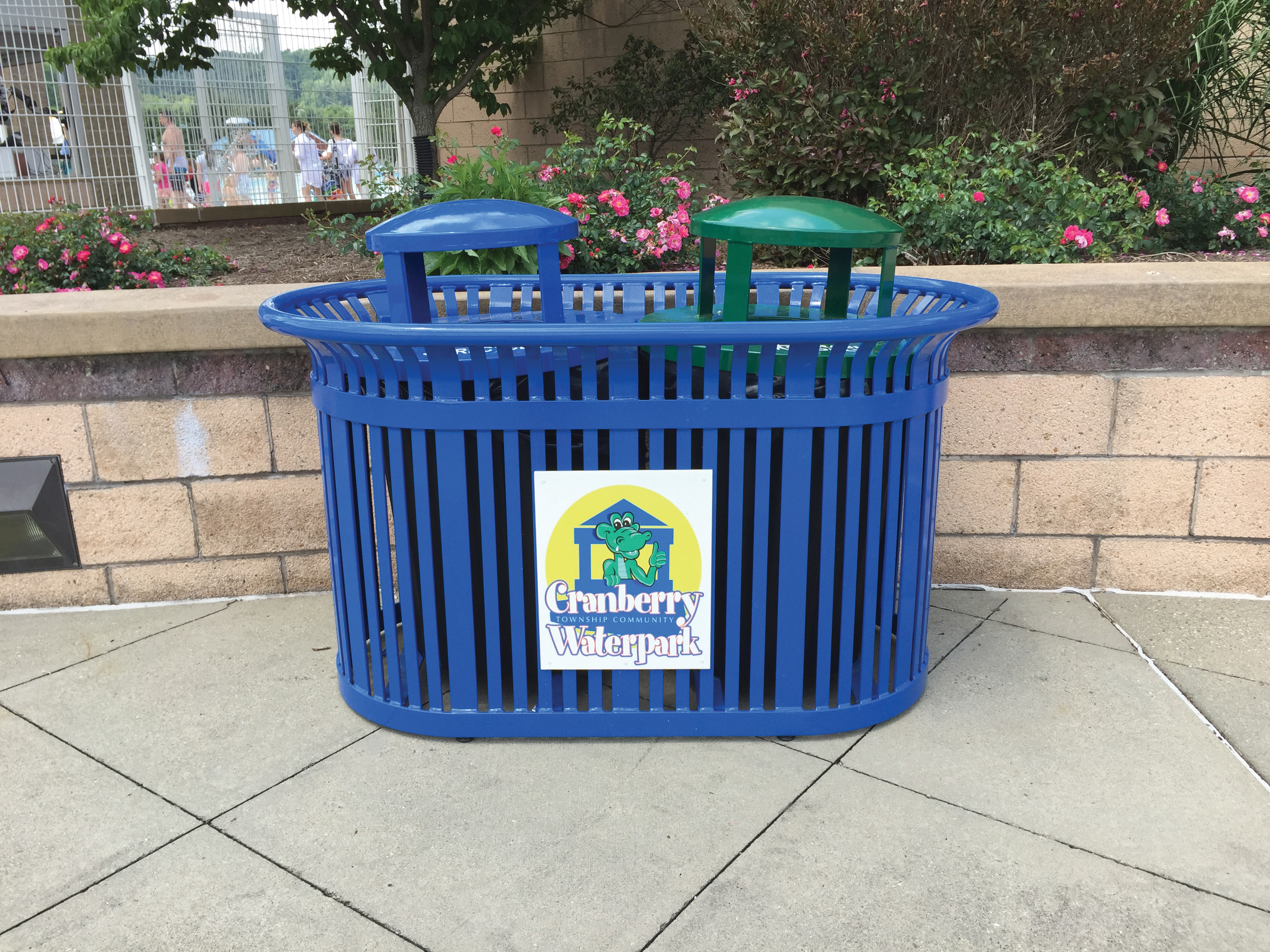 Midtown Dual Litter Recycle Receptacle Nantucket Blue Cranberrypa2