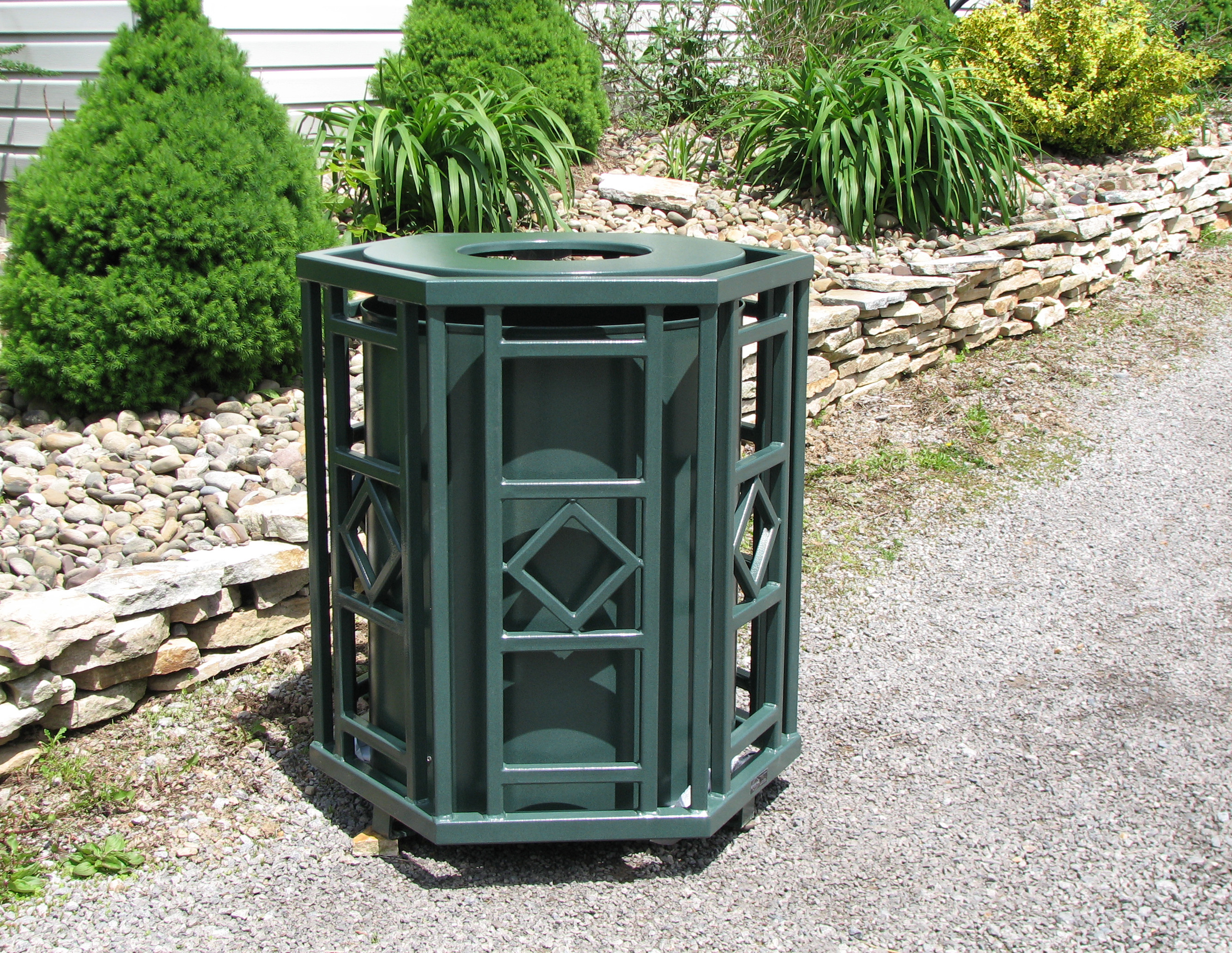 Artisan Litter Receptacle 32Gal Verdigreen Corporate