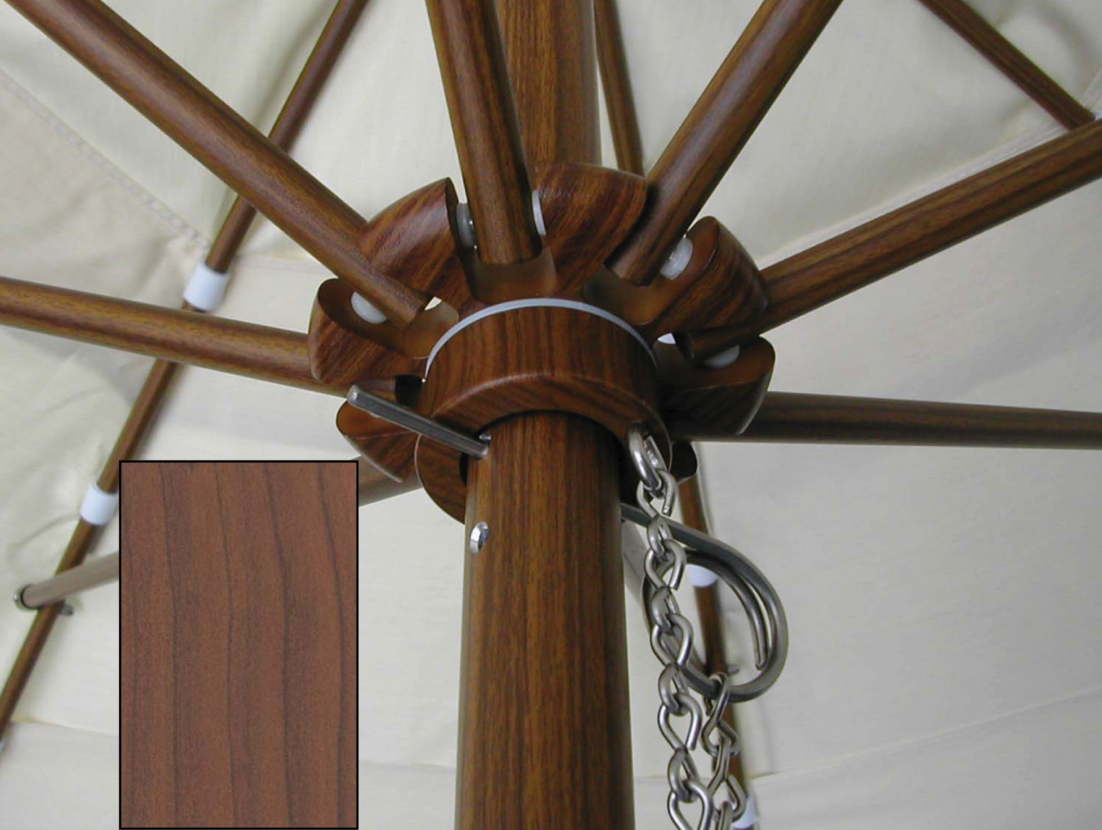 Woodgrainaluminym Umbrella Closeup