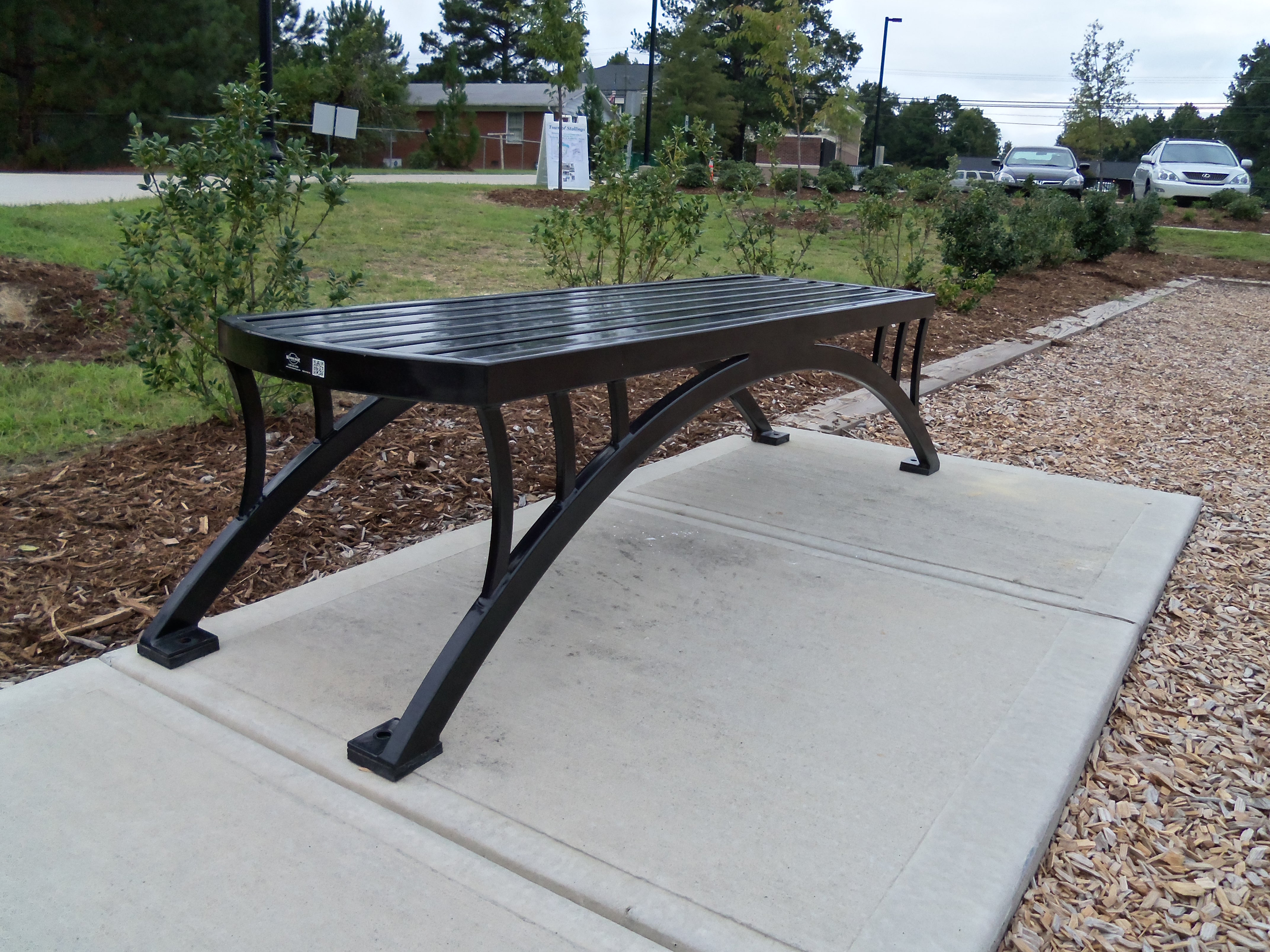 Dragonfly Bench Without Back Glossblack Municipal Park