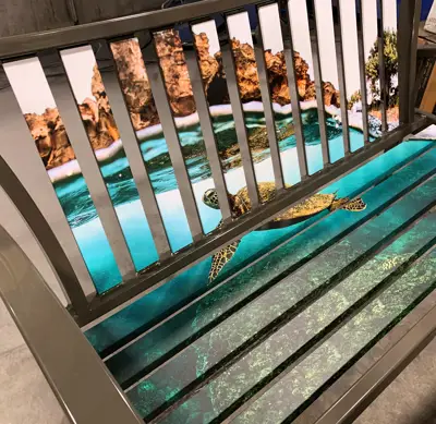 Bench Keyshieldart Slats Ocean Scene