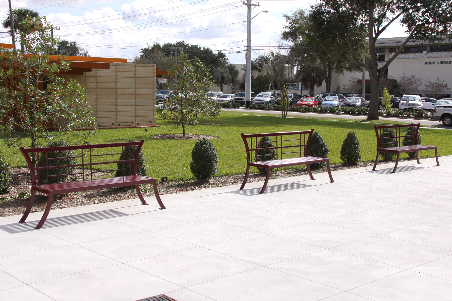 Tei Bench With Back 6Ft Customred Education College Florida