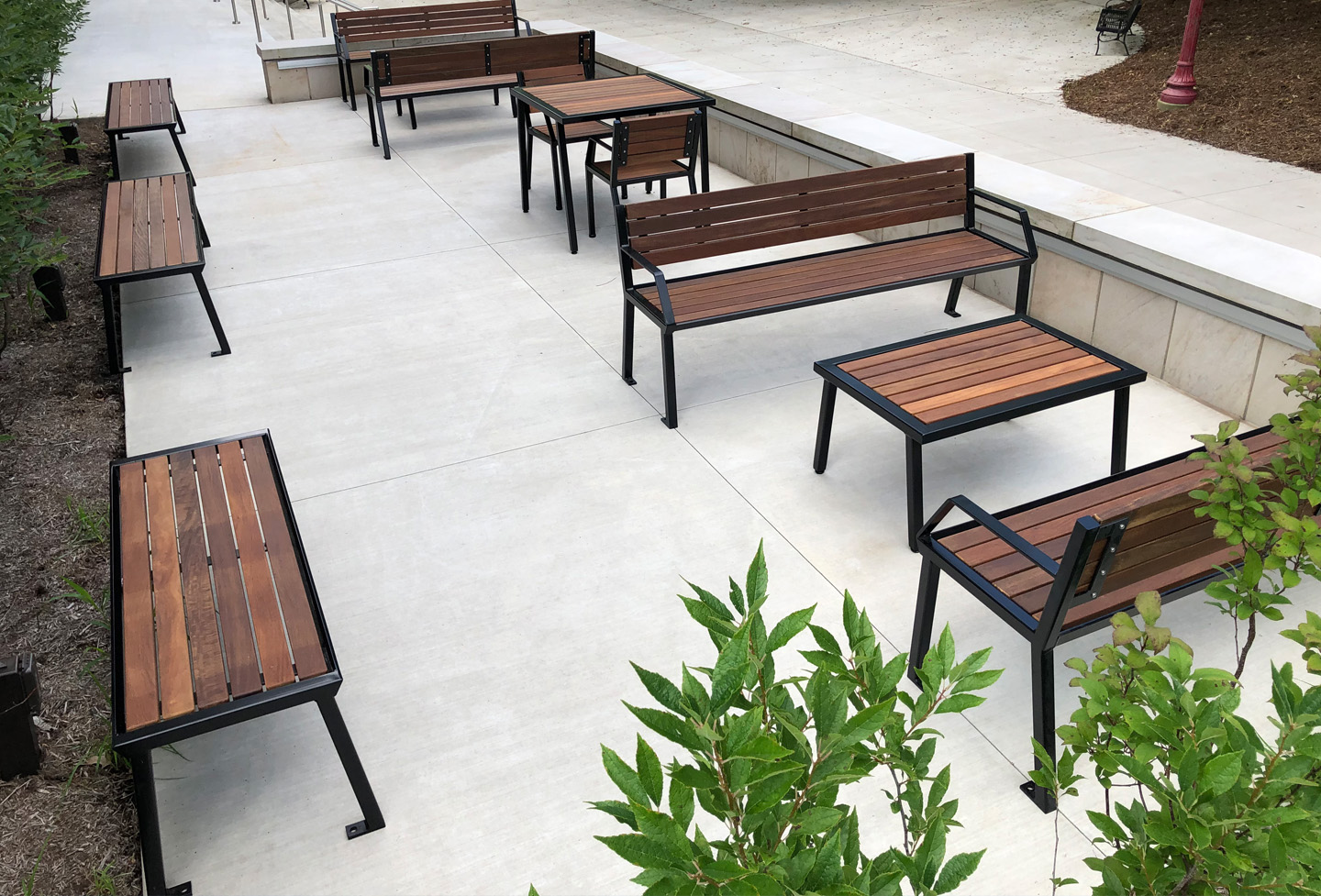 Enzo Bench And Tables Courtyard