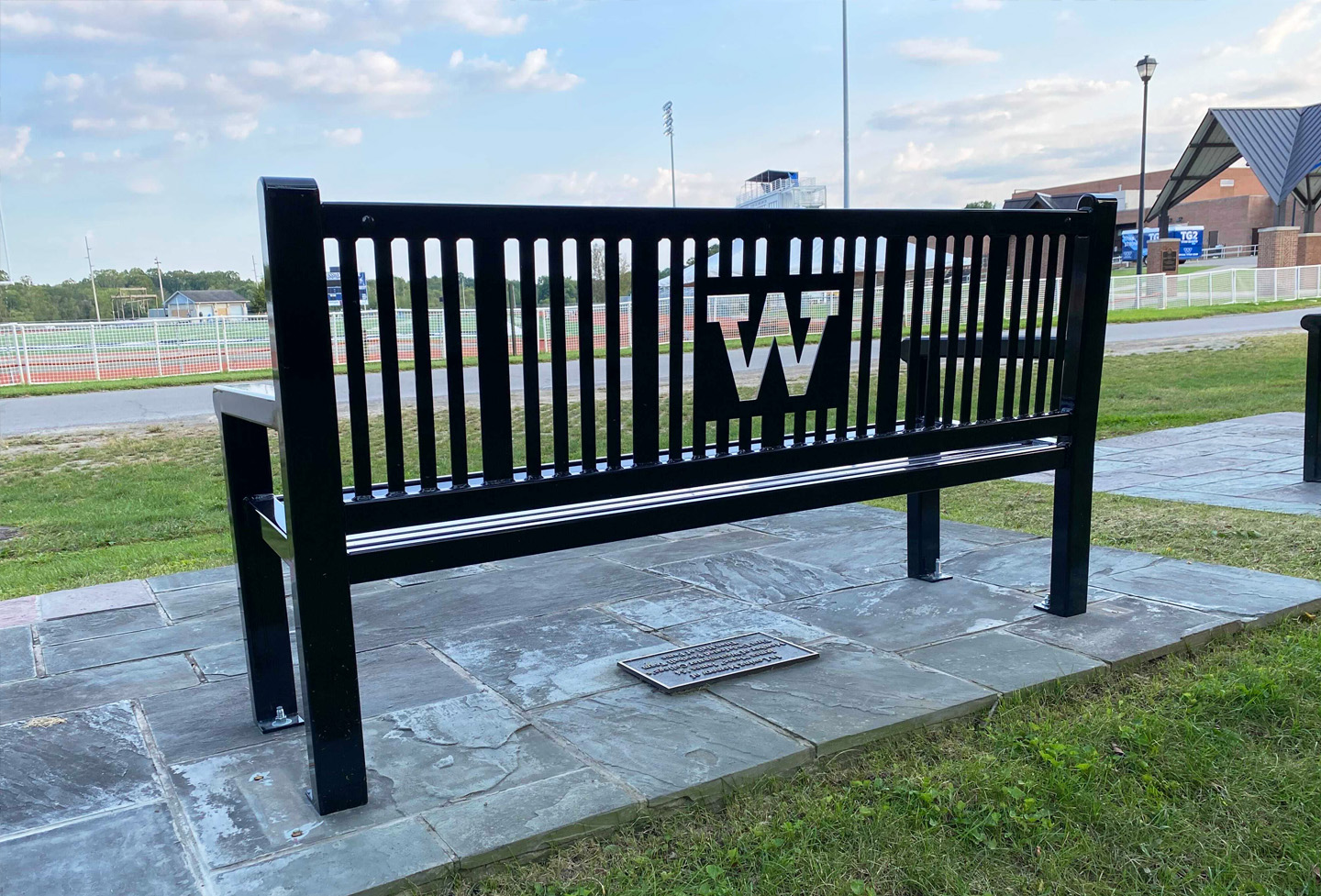 Blog3 Reading Bench With Back 6Ft Glossblack Lasercutlogo Campus
