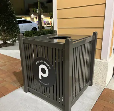 Reading Square 32 Gallon Litter Receptacle Keysieldart Logo
