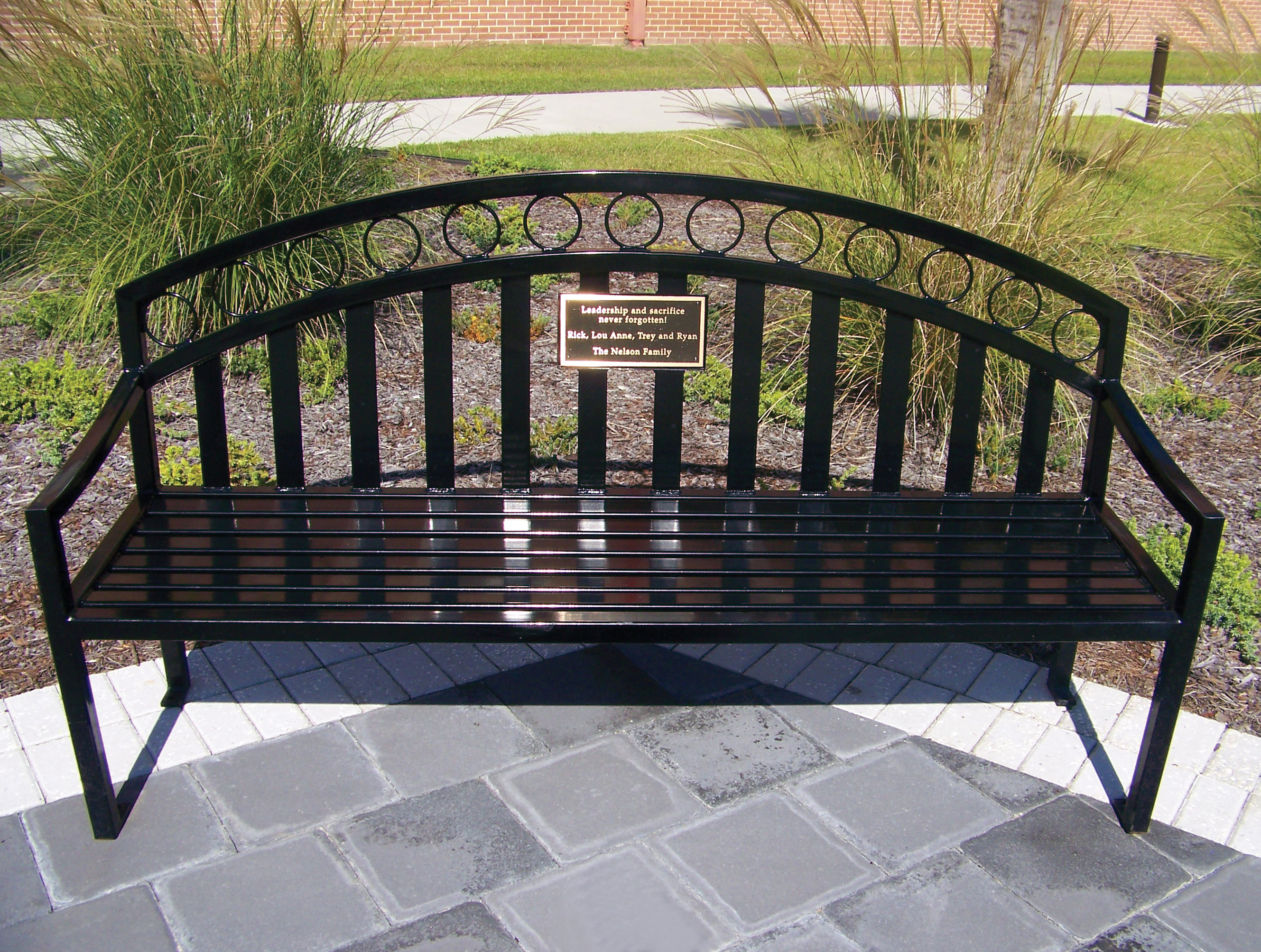 Atlanta Bench With Back 6Ft Plaque Glossblack