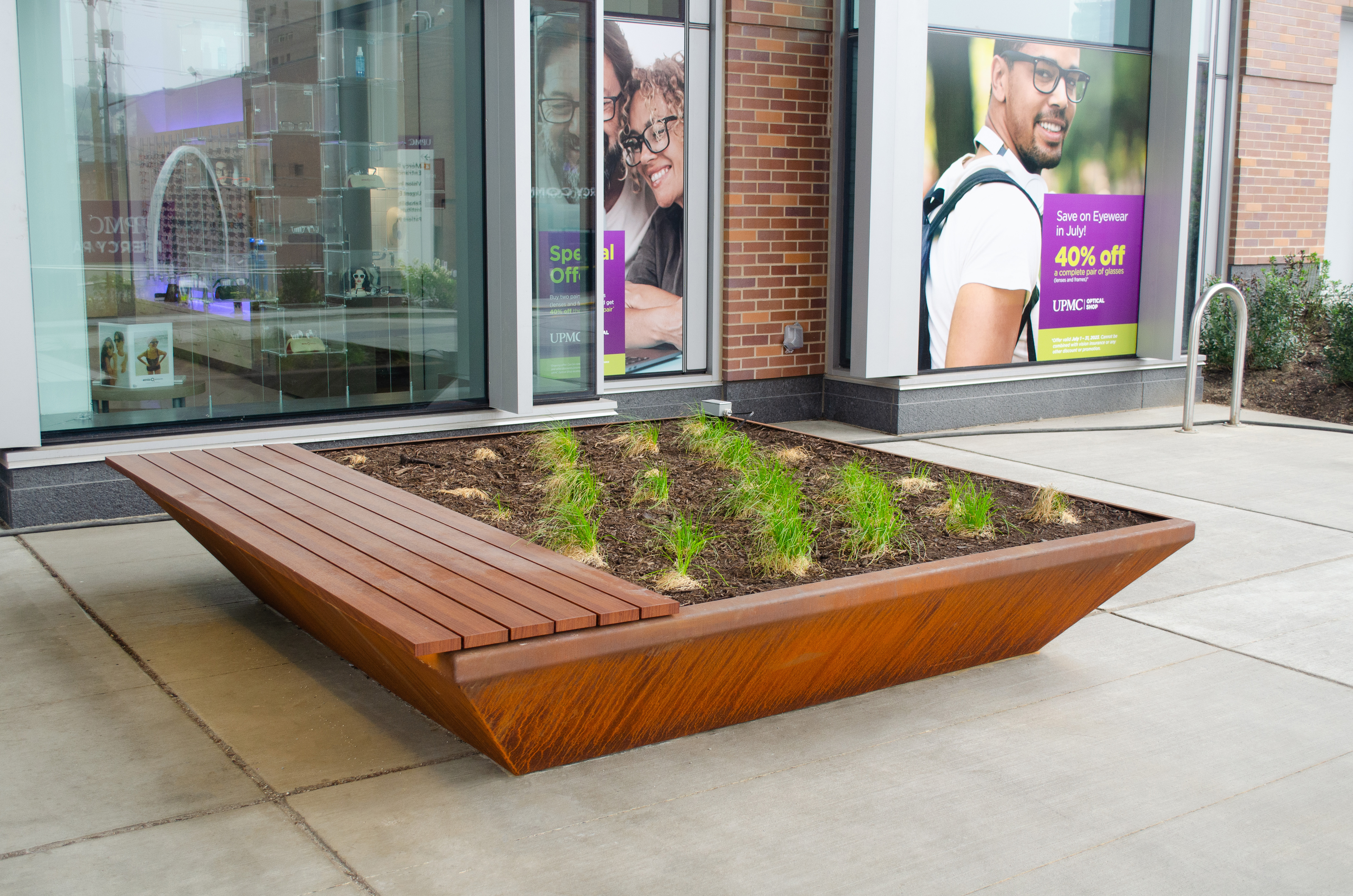 Custom Planter Eyshieldartslats Cherryflame Weatheringsteel Healthcare Pittsburghpa