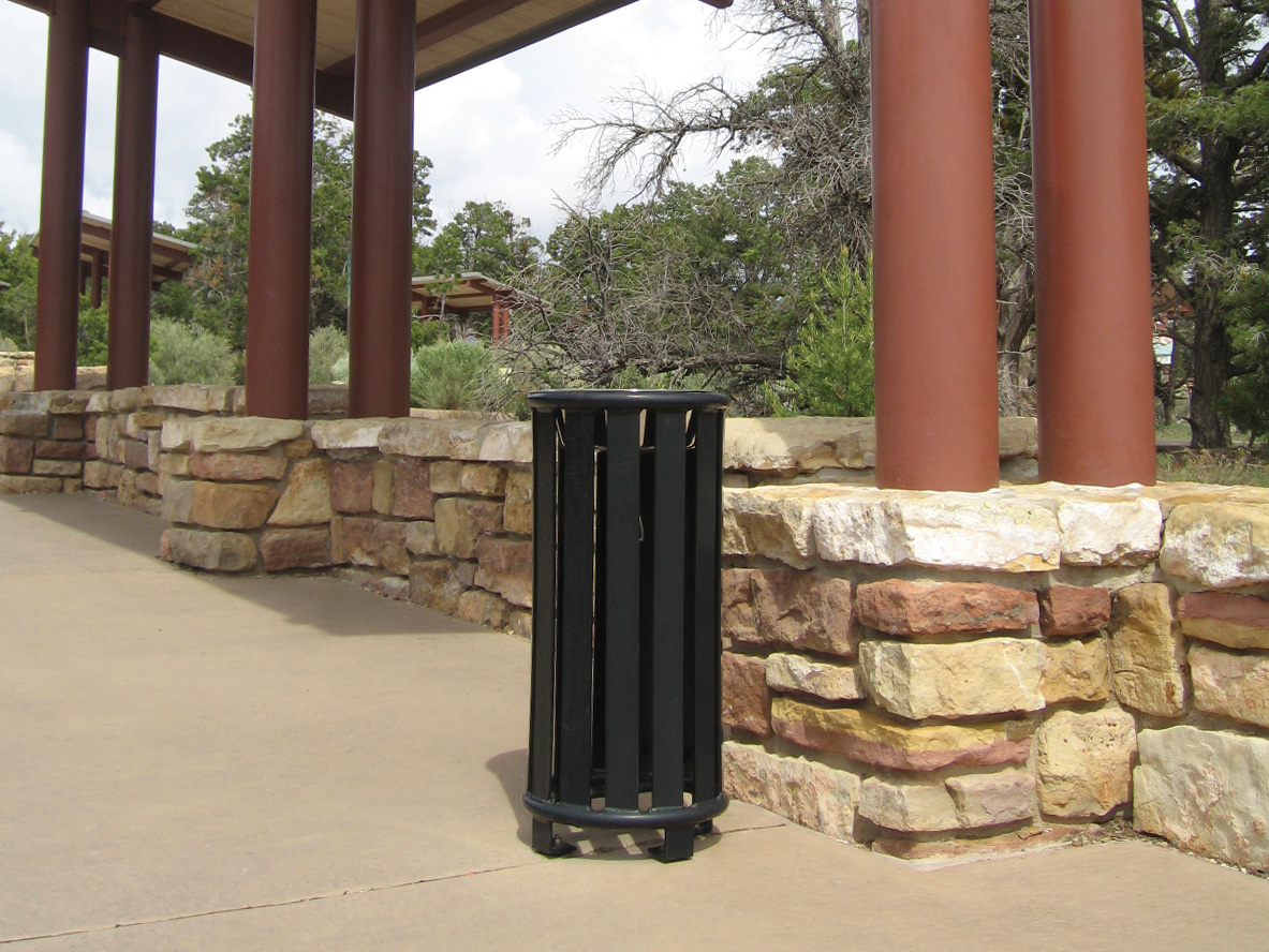 cigarette ash urns 24" Tall Round Concrete Urn The smoker station features an open funnel to prevent clogging during cigarette disposal Safco Square Ash 'N' Trash